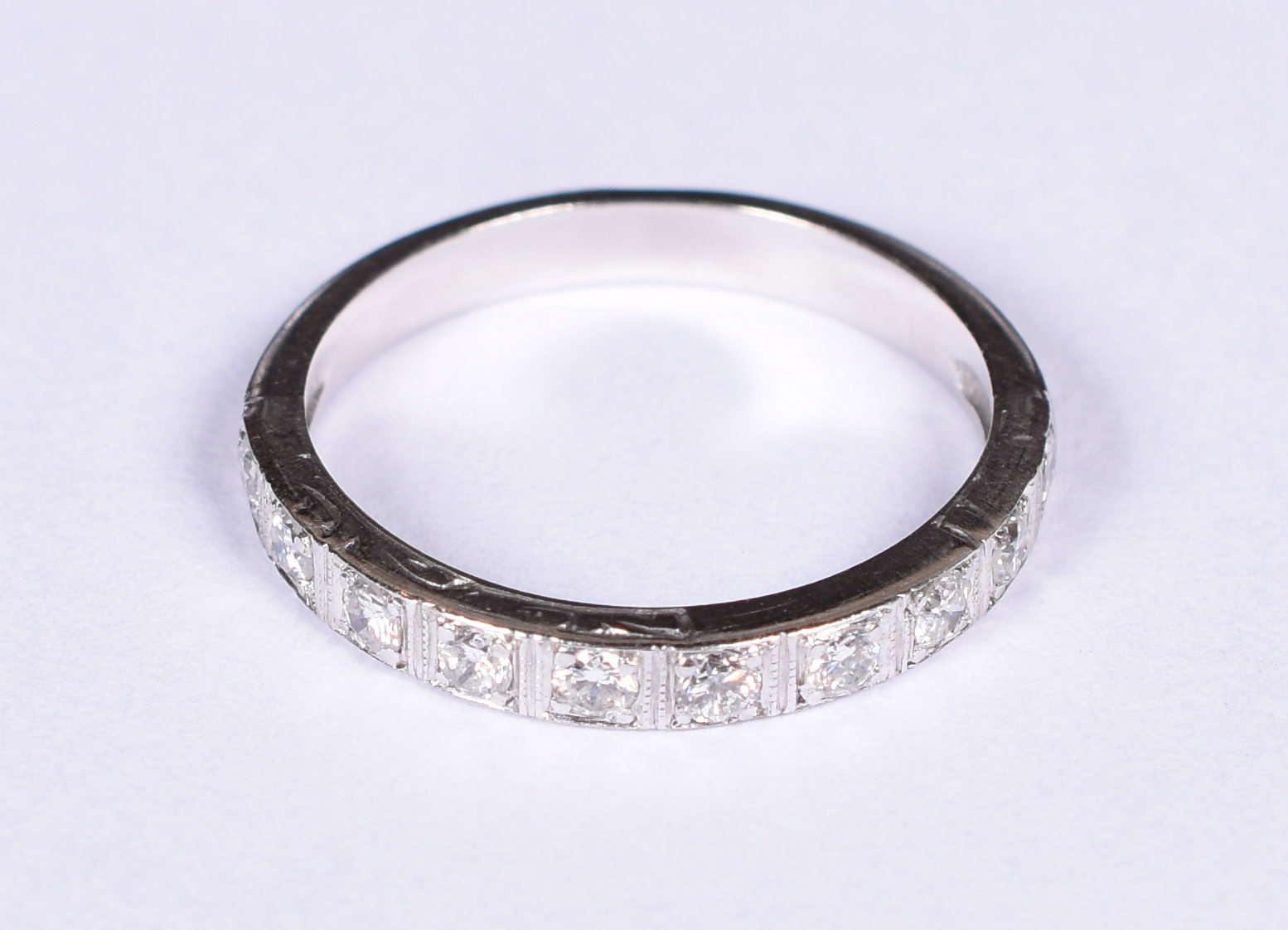 Anel de ouro branco 18 k, com 10 brilhantes de 0,5 ct cada, com total... - foto 1 de 4