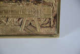 Ceia de bronze. Assinada. Medidas 39,5 x 19,5 cm. - Ceia de bronze. Assinada. Medidas 39,5 x 19,5 cm.