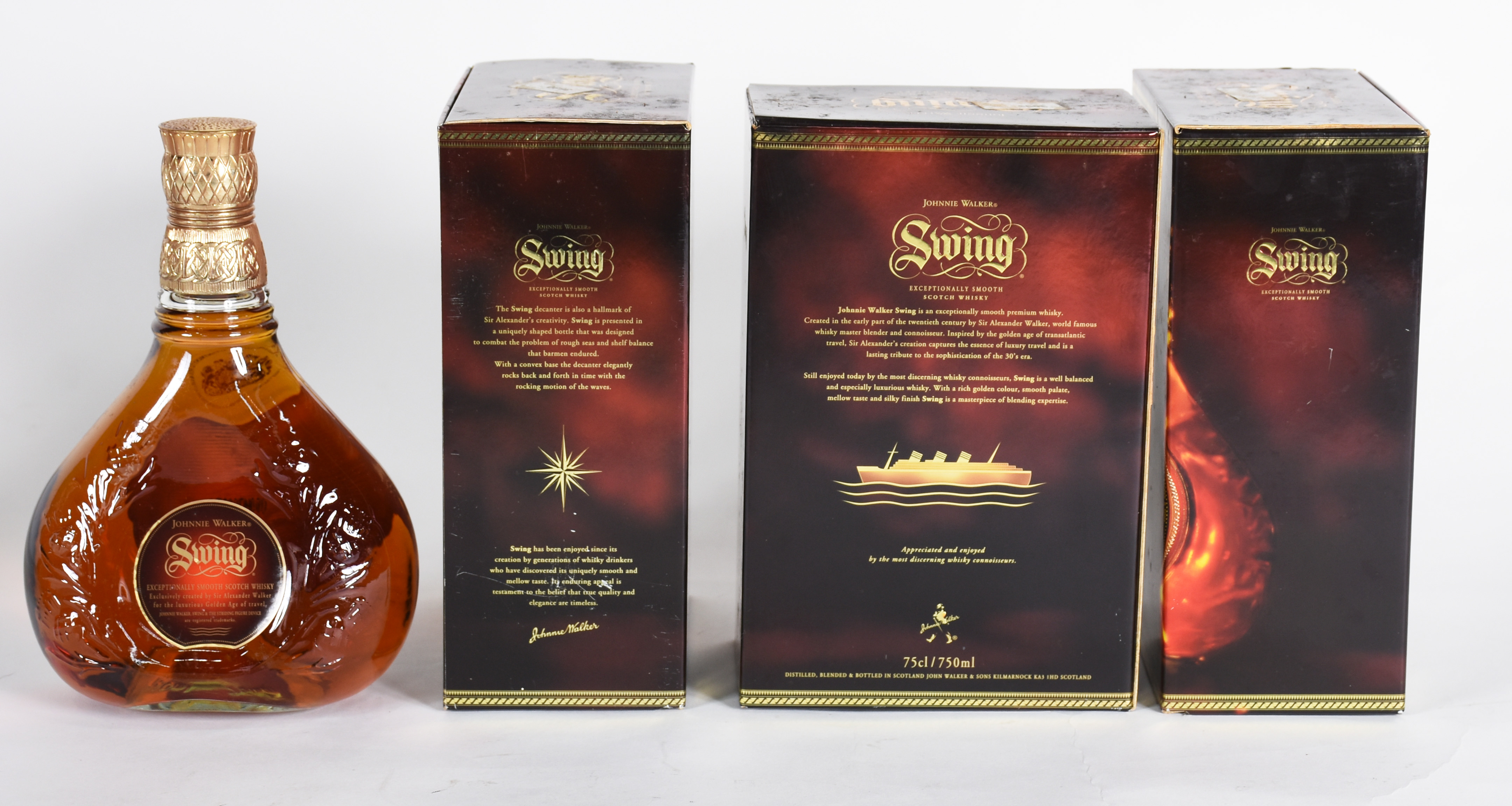 Tres garrafas de Whisky SWING, 750 ml, na embalagem. - foto 2 de 4