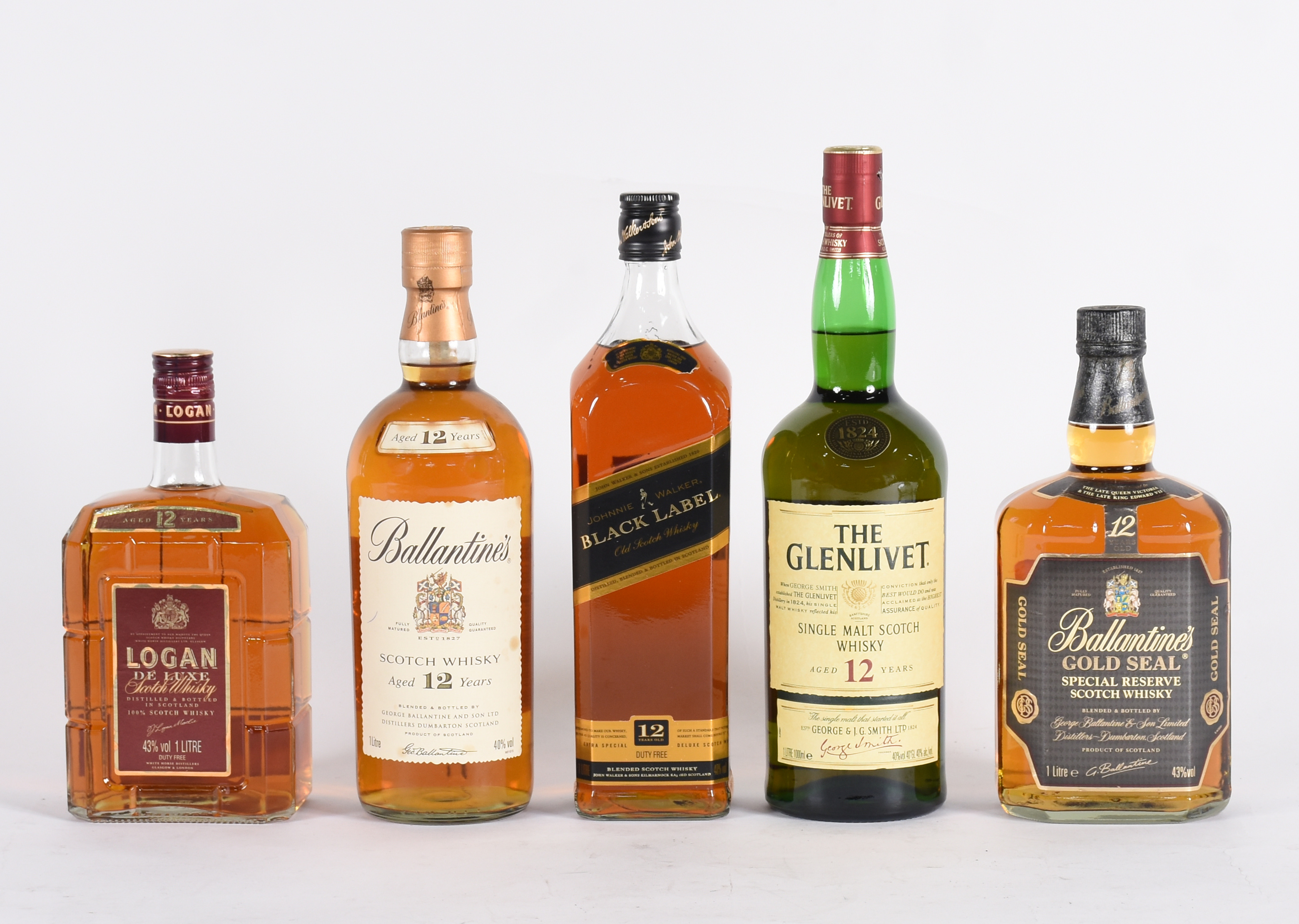 Cinco garrafas diversas de Whisky 12 anos. - foto 1 de 4