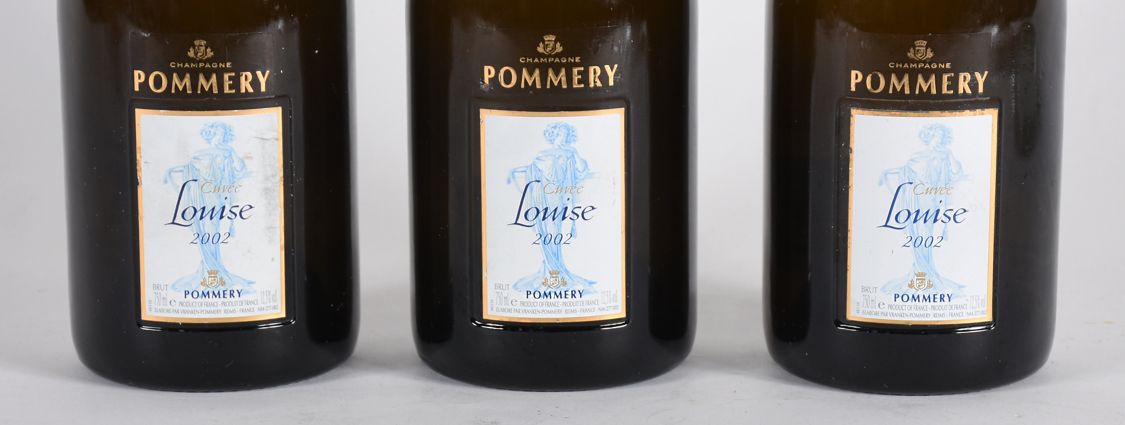 Tres garrafas de Champagne francesa Pommery, Cuvée Louise, Brut 2002 - foto 2 de 3