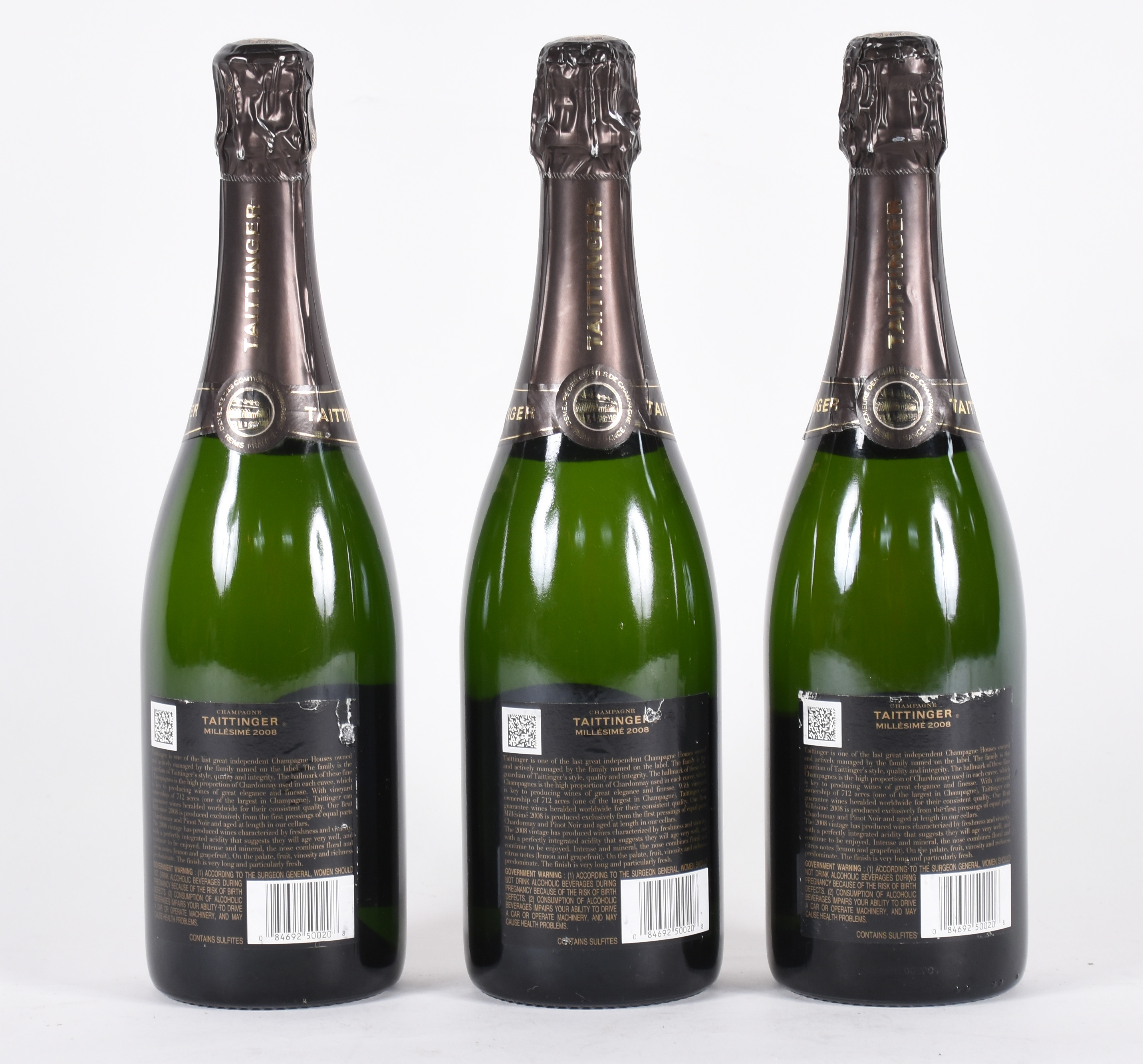 Tres garrafas de Champagne Taittinger Brut 2008, 750 ml. cada. - foto 2 de 2