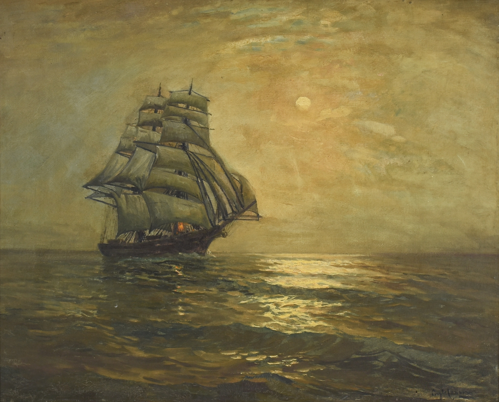 Angelo Cannone (1899-1992), Marinha com caravela - foto 1 de 4