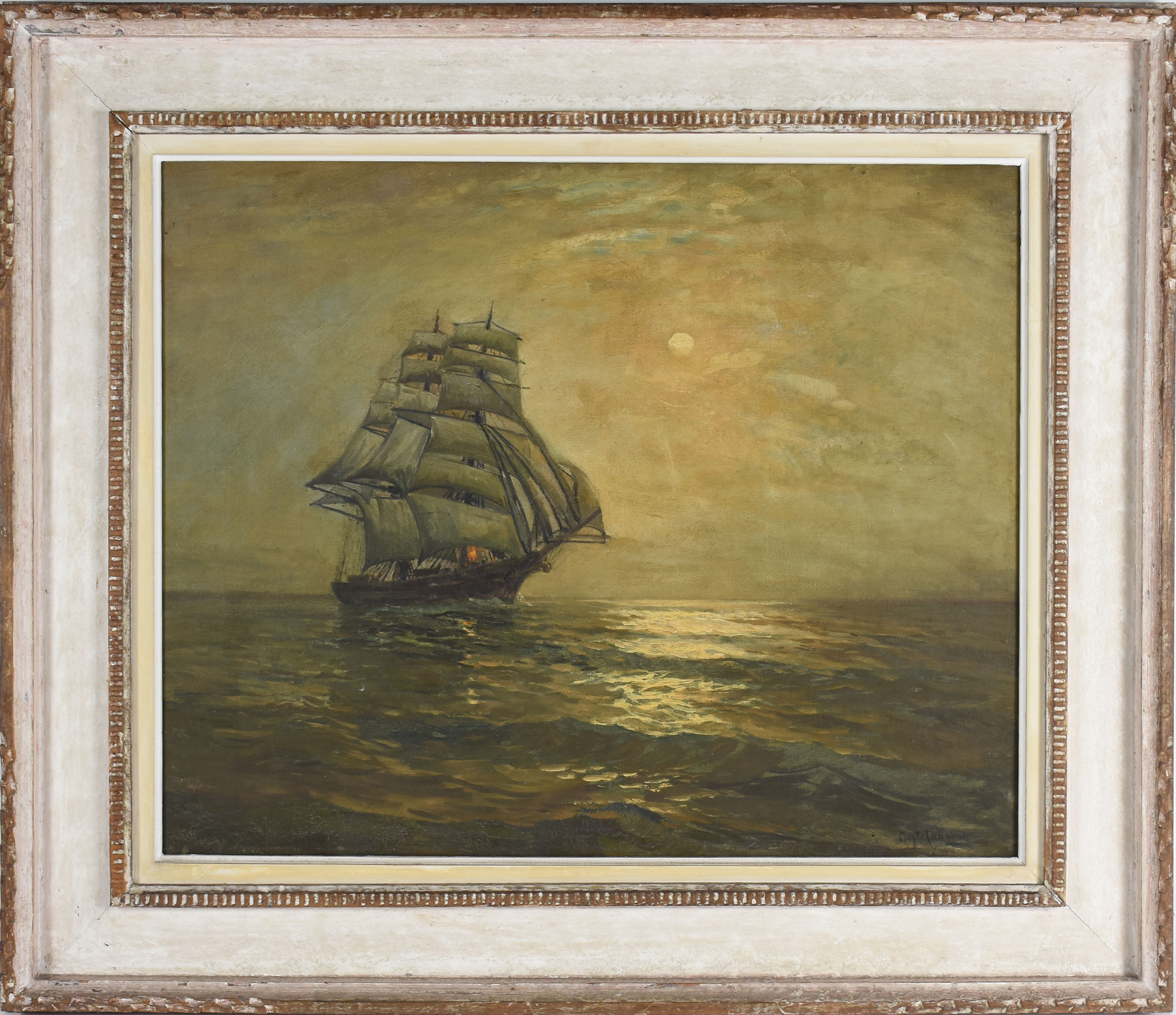 Angelo Cannone (1899-1992), Marinha com caravela - foto 2 de 4
