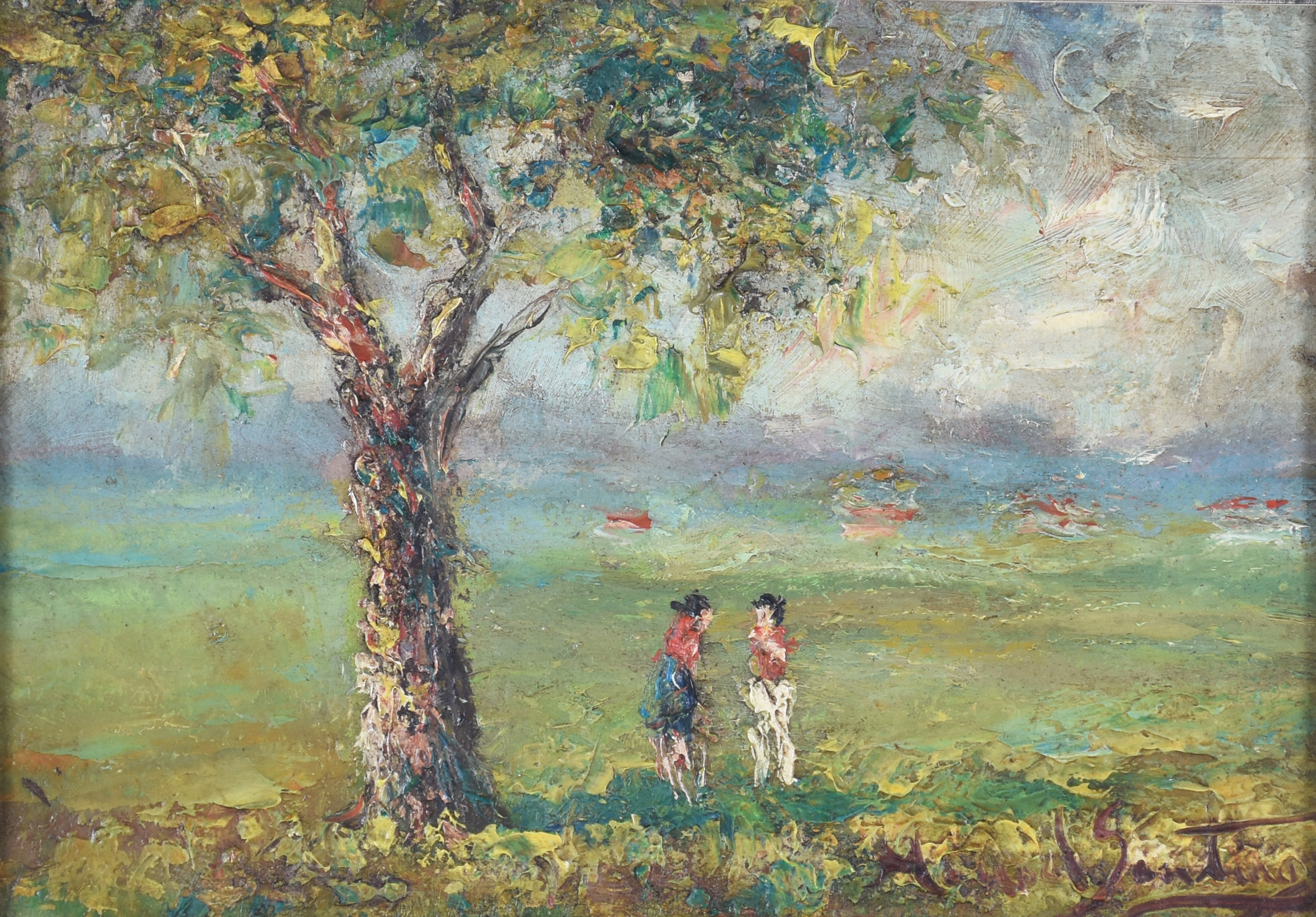 Manoel Santiago (1897-1987), Paisagem com figuras - foto 1 de 4