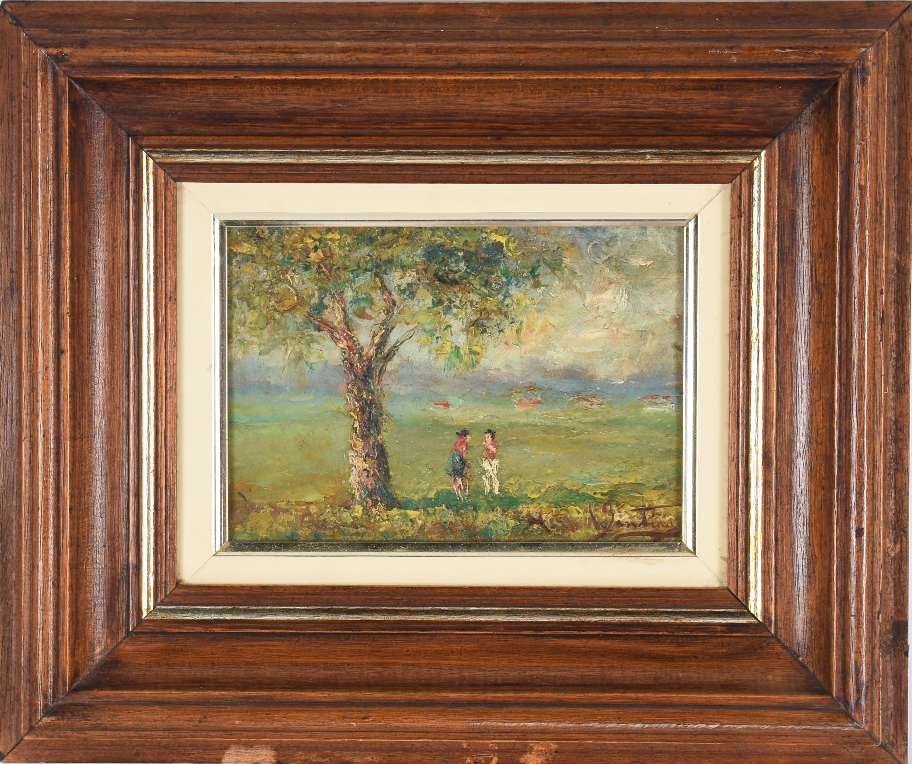 Manoel Santiago (1897-1987), Paisagem com figuras - foto 2 de 4