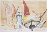 Mario Zanini (1907-1971), Pescadores - tecnica mista sobre papel