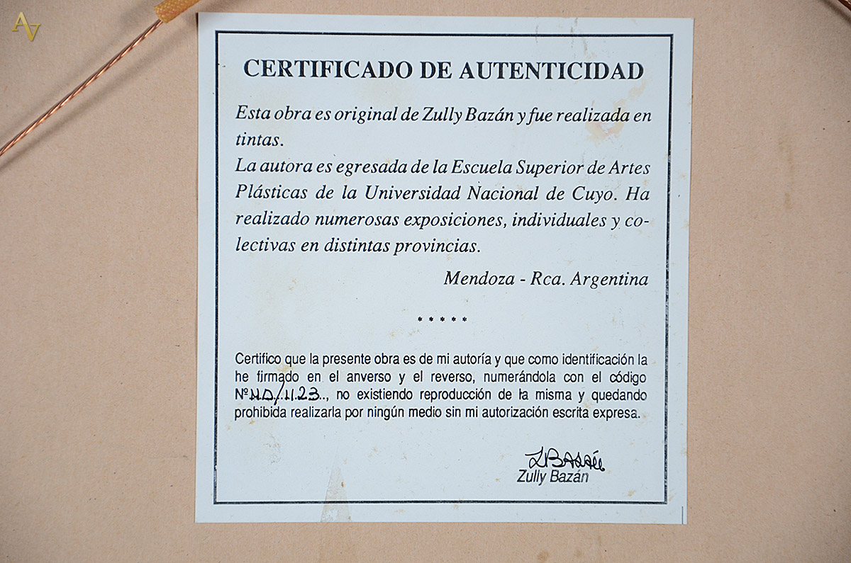 ZULLY BAZÁN - figura - técnica mista - 23,5 x 20 cm - foto 4 de 4