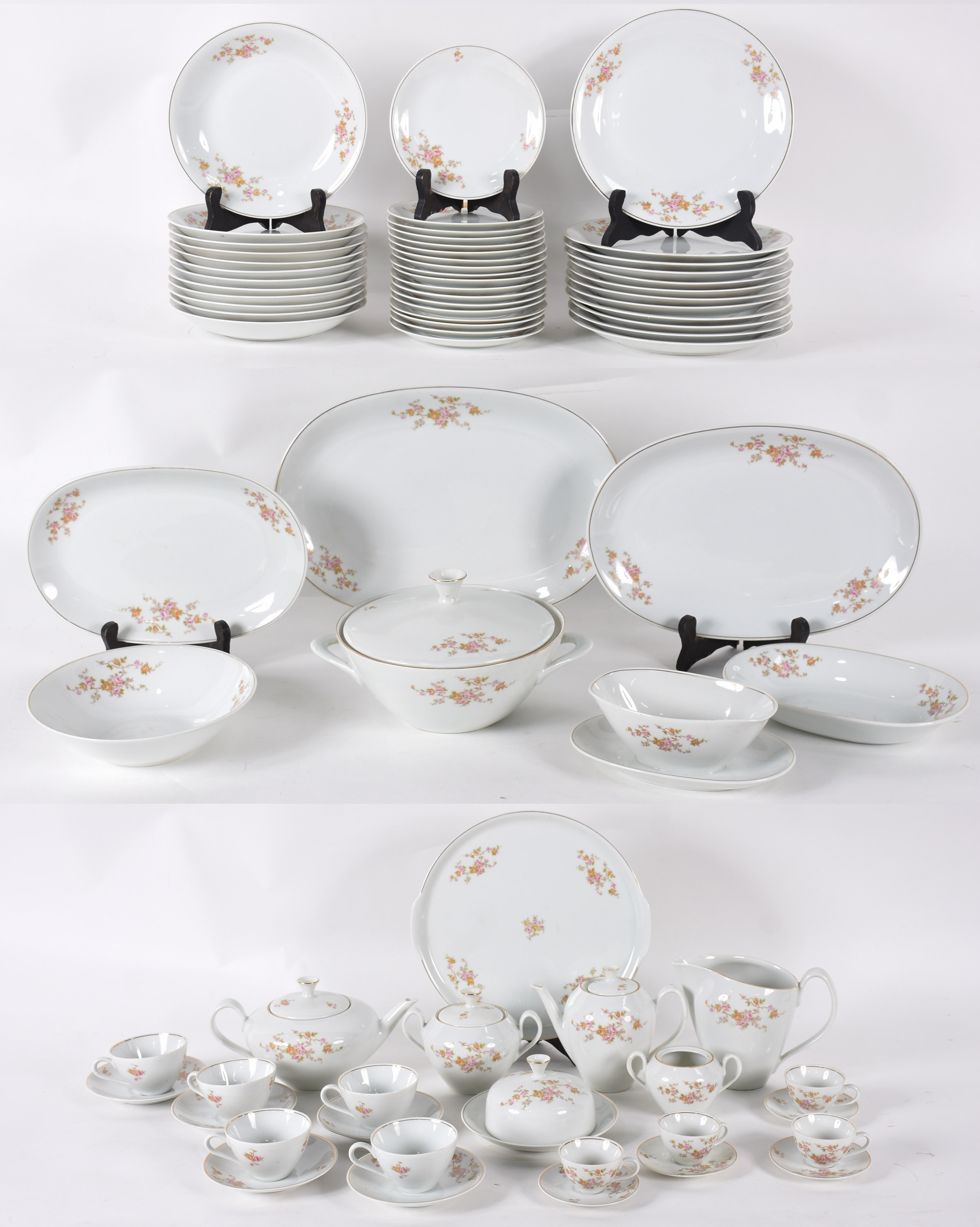 Aparelho de chá, café e jantar de porcelana nacional Renner, composto... - foto 1 de 5