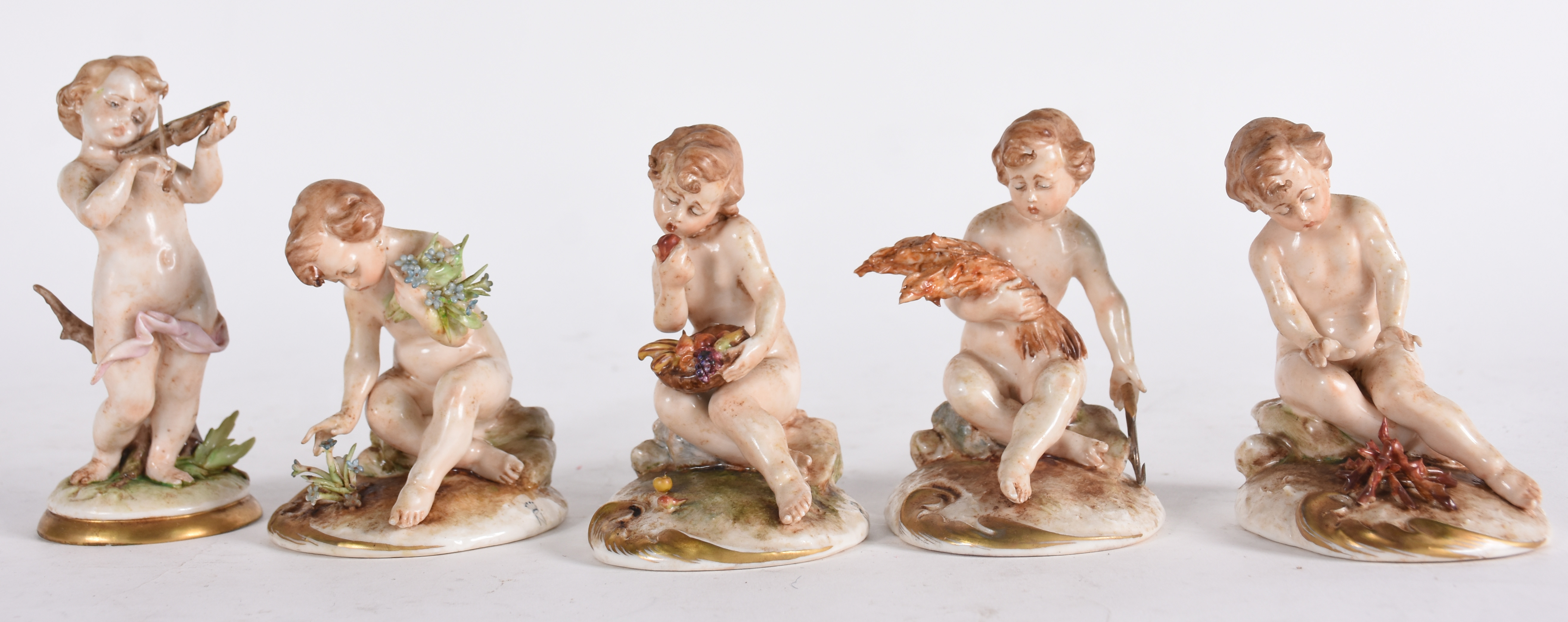 Cinco estatuetas porcelana italiana Capo di Monti, com as marcas N... - foto 3 de 7