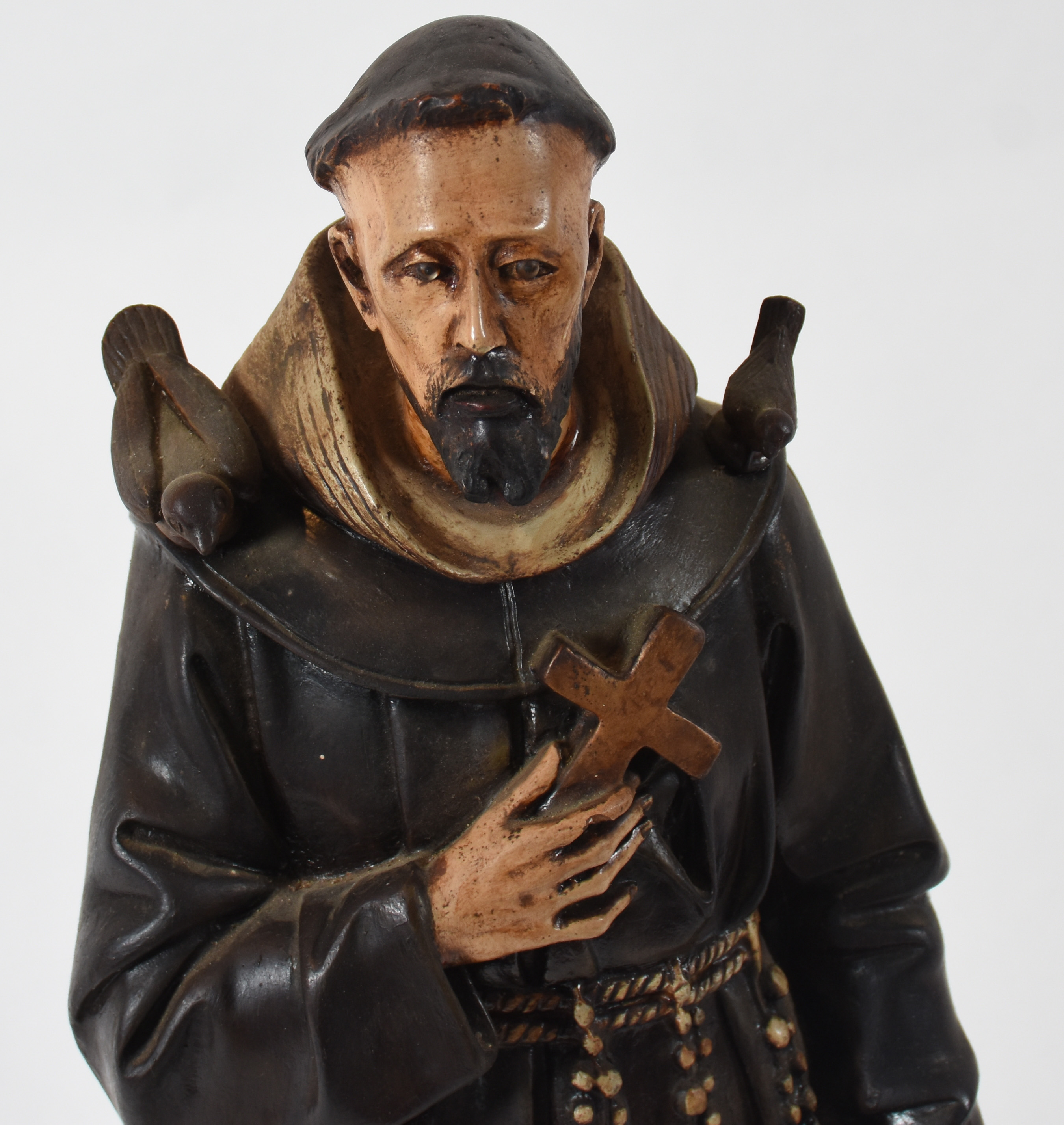 São Francisco - Antiga imagem de estuque policromado. - foto 2 de 3