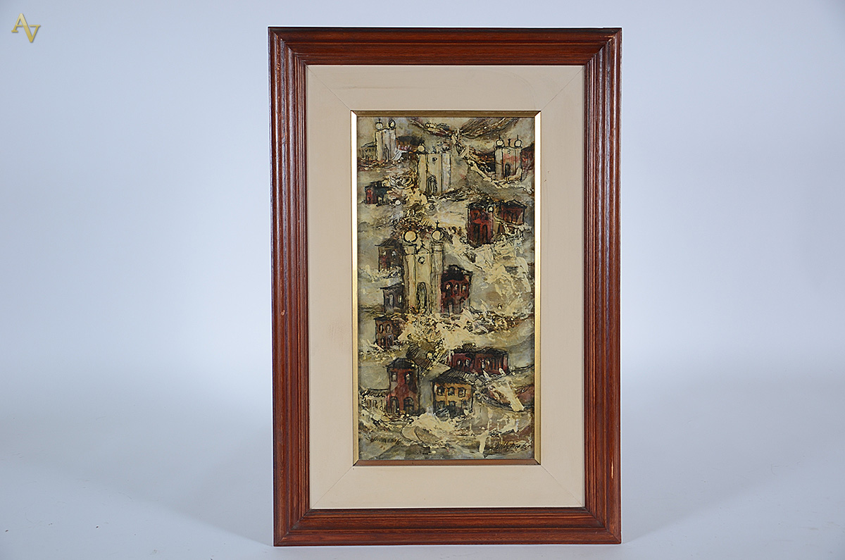 NELLY FRADE (1913 / 1988)- Ouro Preto - téc. mista - 28 X 29 - Obs...