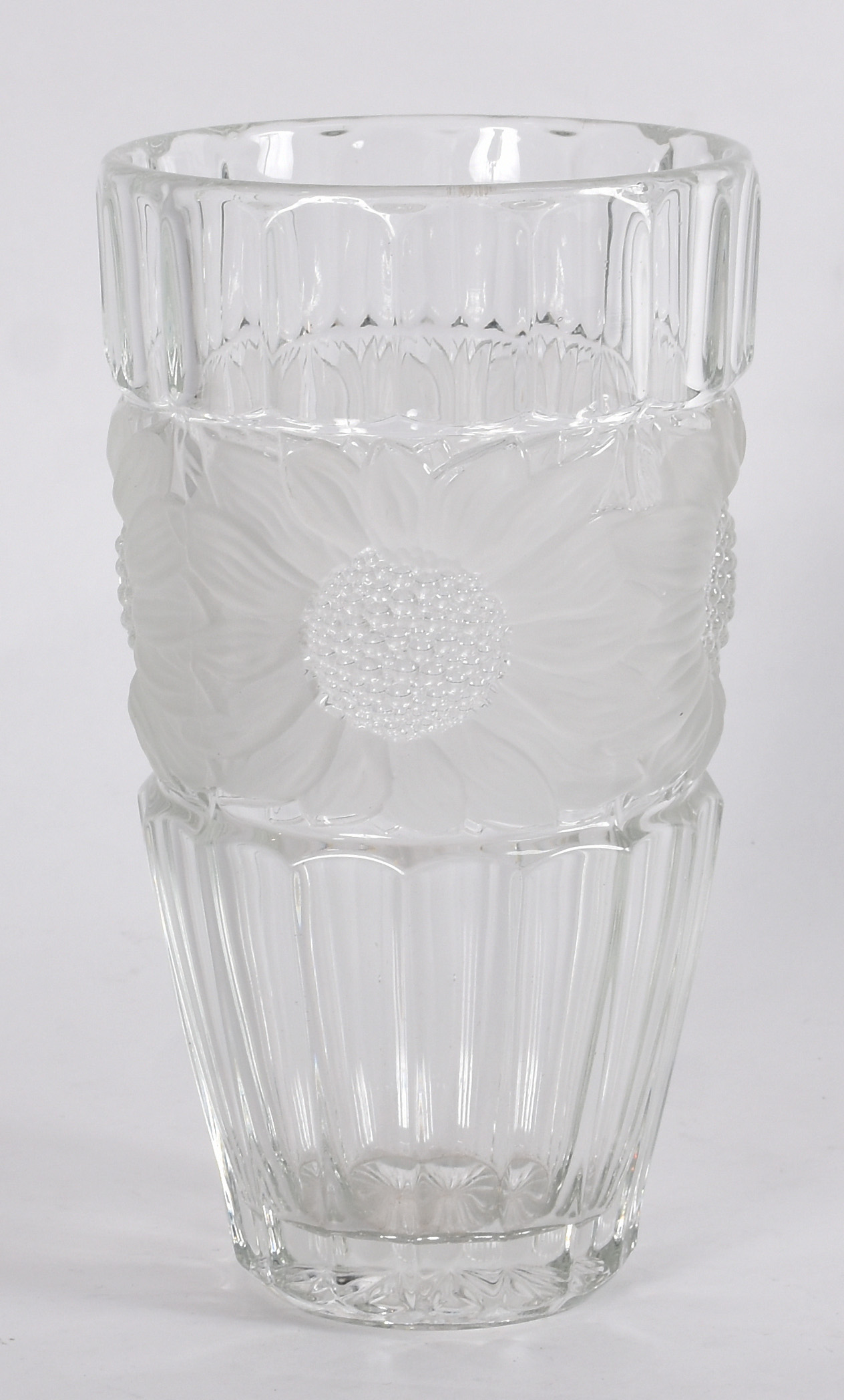 Vaso de cristal com tarja florida fosca. - foto 1 de 3
