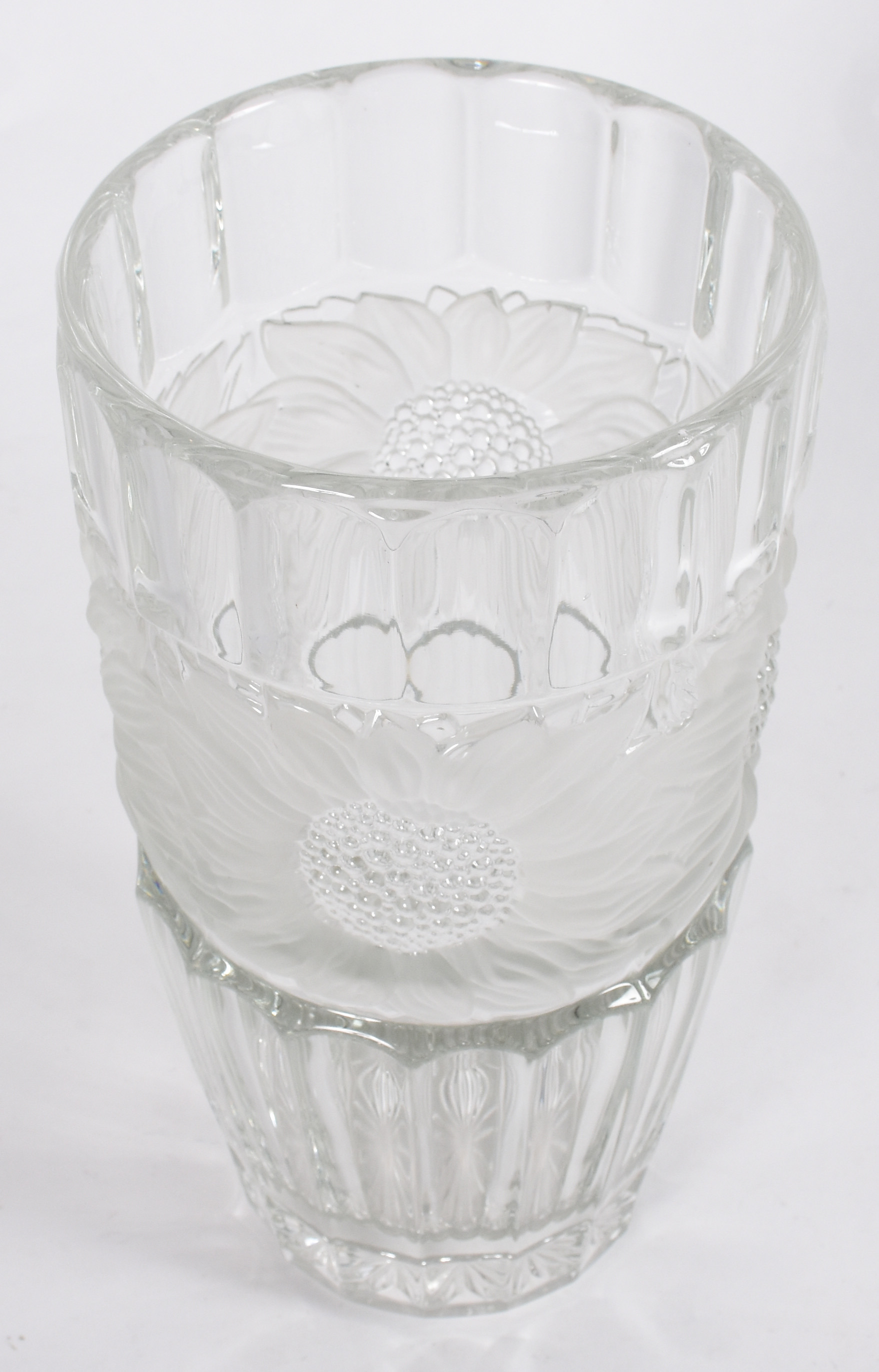 Vaso de cristal com tarja florida fosca. - foto 2 de 3