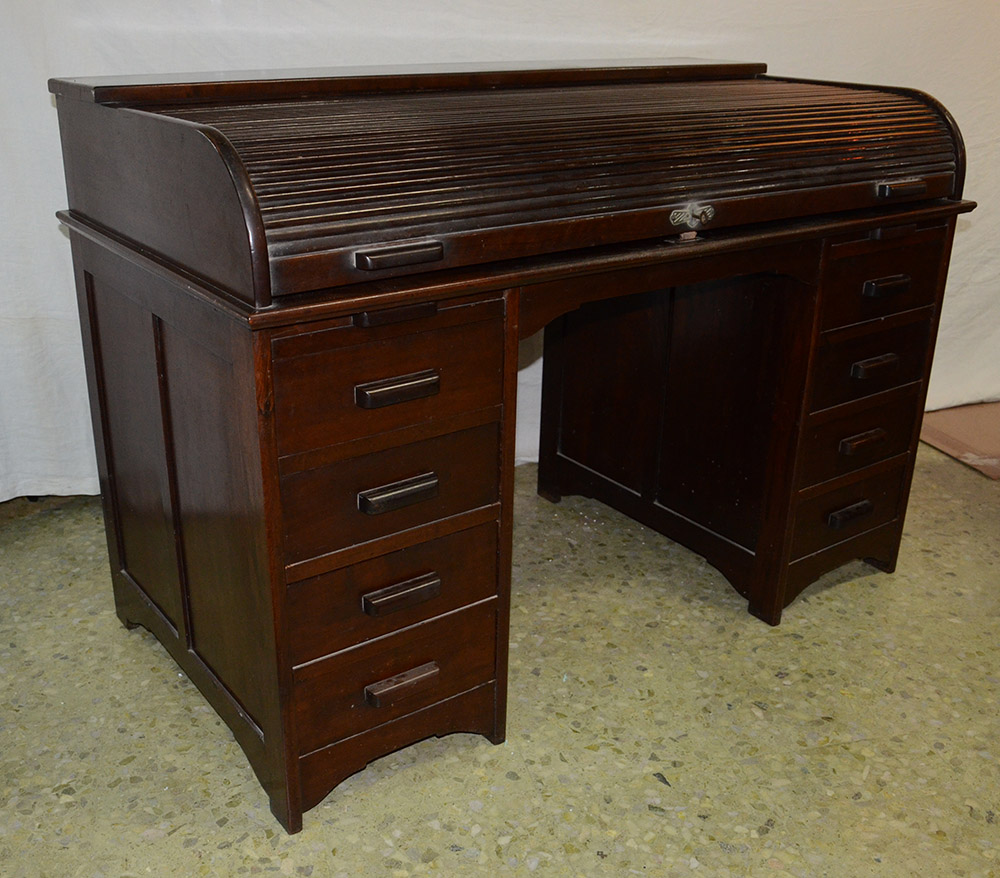 Mesa para escritório de madeira nobre, tampo feitio esteirinha... - foto 2 de 2