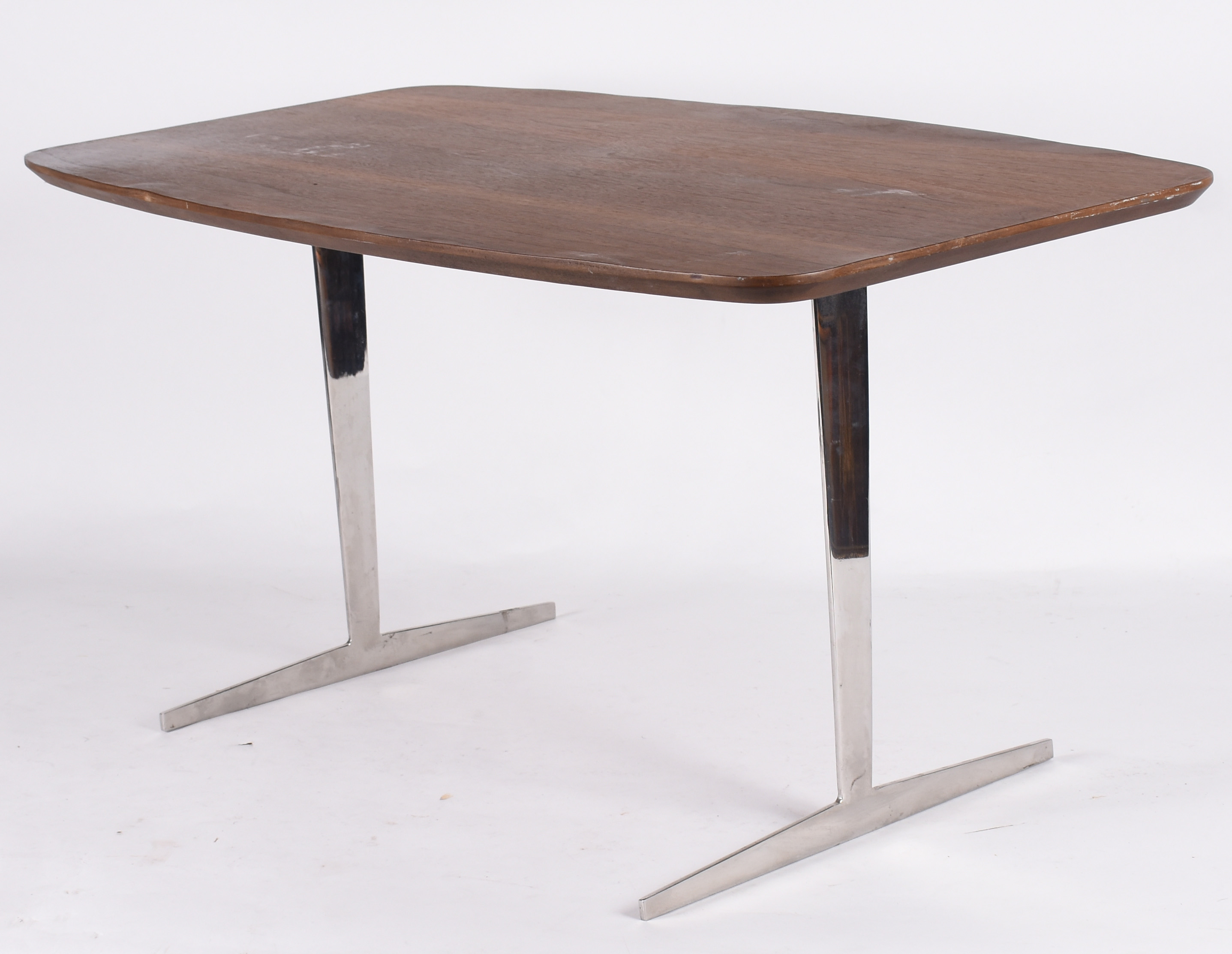 Mesa de centro L'Atelier em madeira e pés de alumínio, anos 60/70. - foto 2 de 3