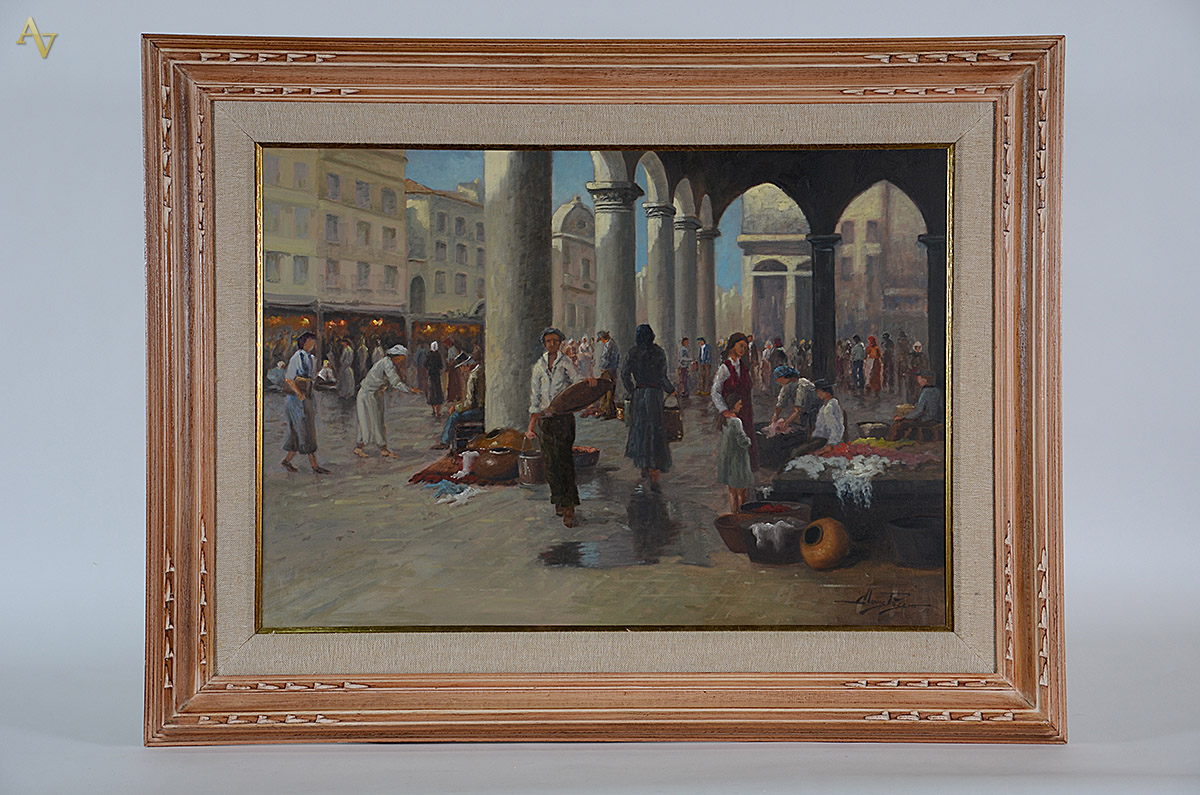 CLOVIS PESCIO - Mercado veneziano - ost - 70 x 100