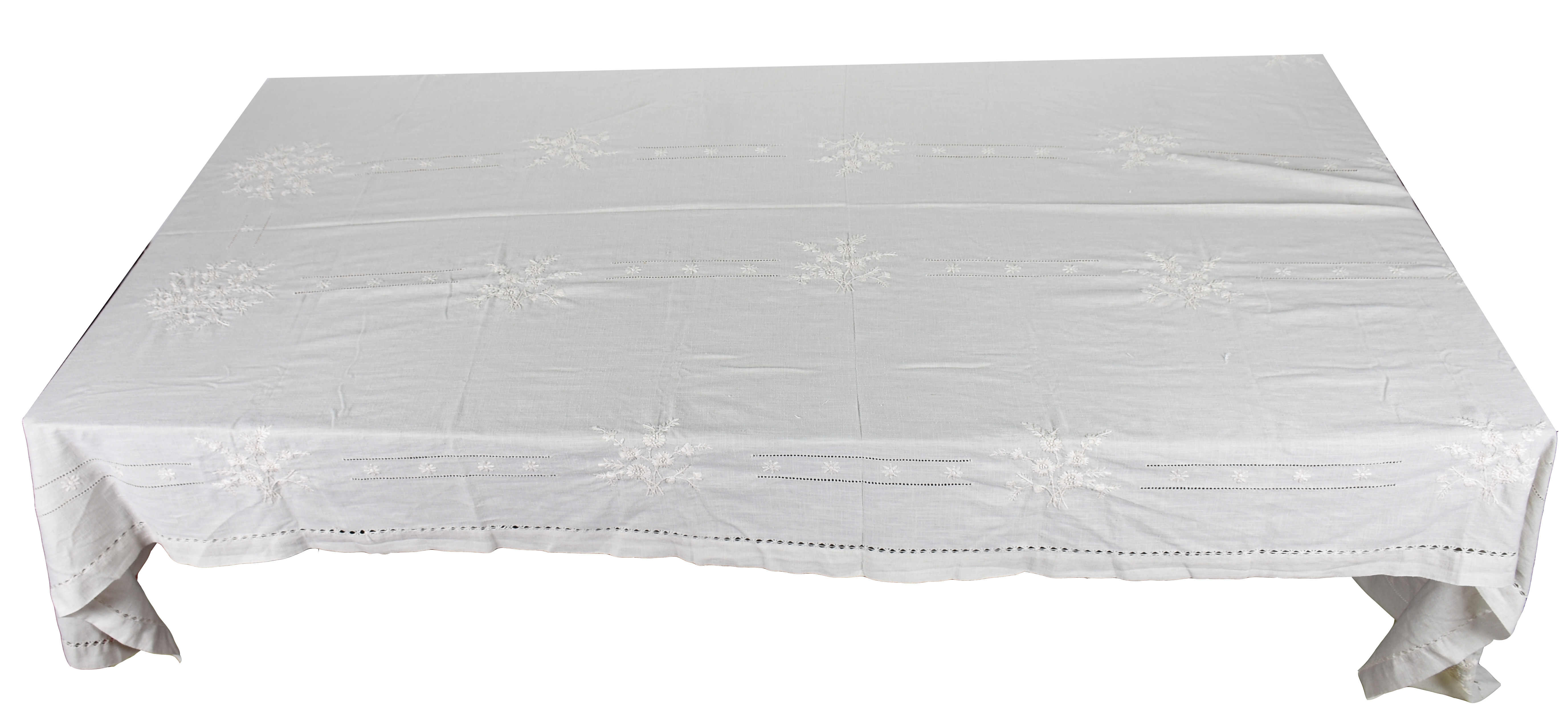 Toalha de mesa de linho bege bordado - foto 1 de 2