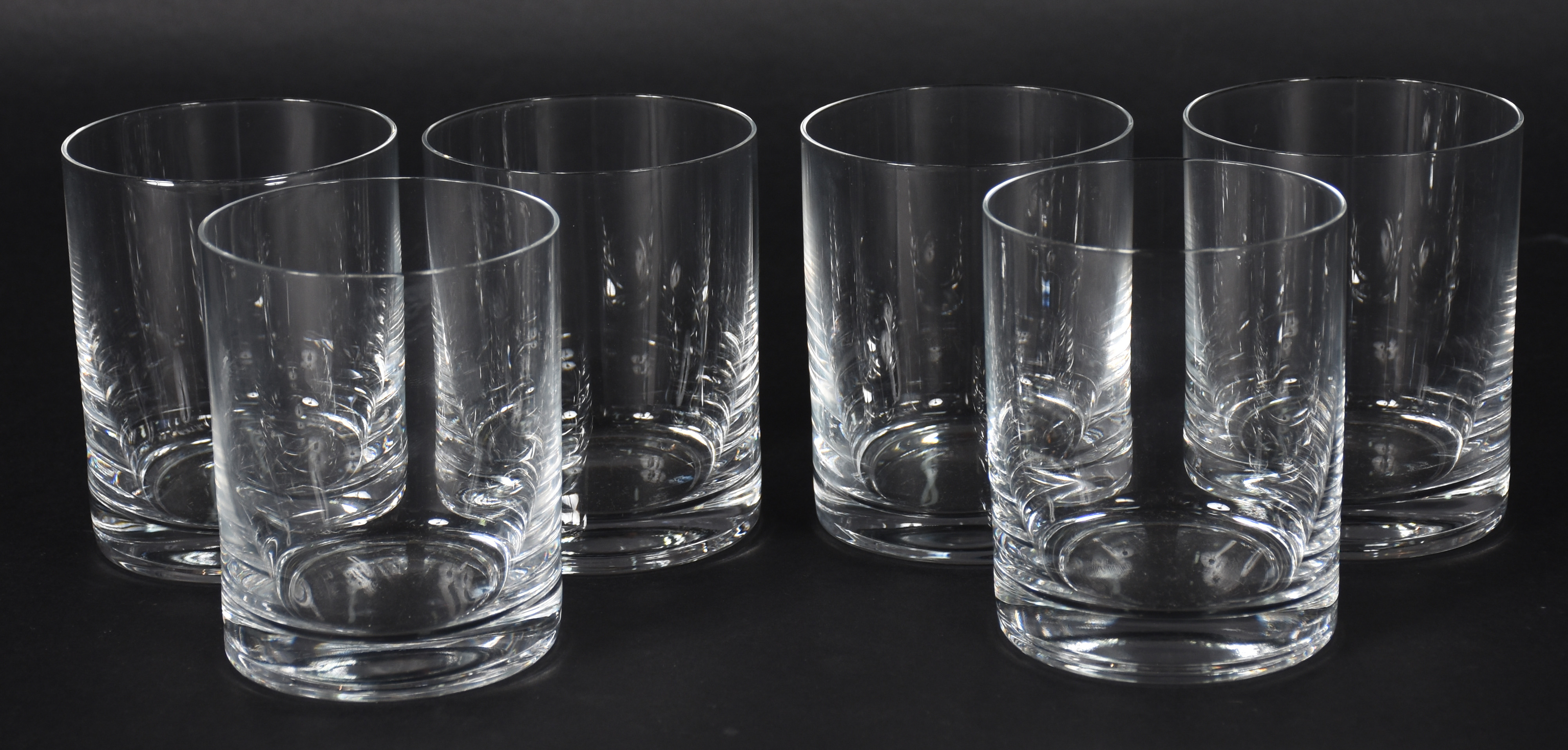 Seis copos para whisky de cristal liso. - foto 1 de 3