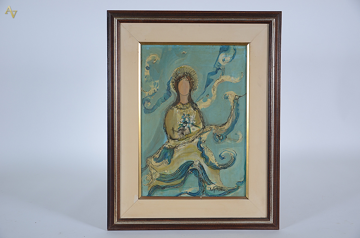 NELLY FRADE (1913 / 1988)- Nossa Senhora - téc. mista - 34 x 38...