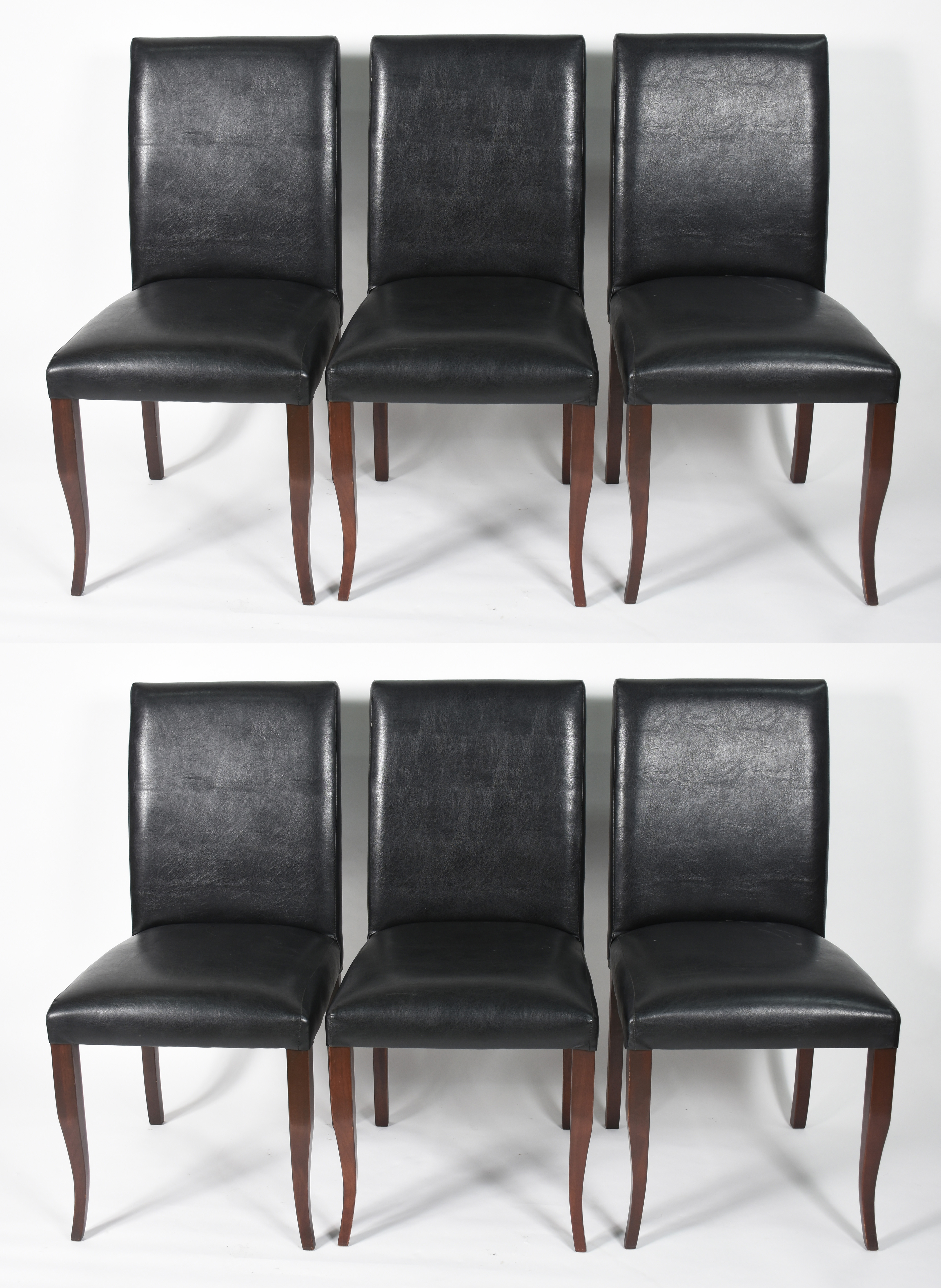 Conjunto com 6 cadeiras para sala de jantar estofadas de couro... - foto 1 de 4