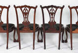 Quatro cadeiras para sala de jantar de madeira ... - Quatro cadeiras para sala de jantar de madeira nobre, estilo ingles Chipendale.