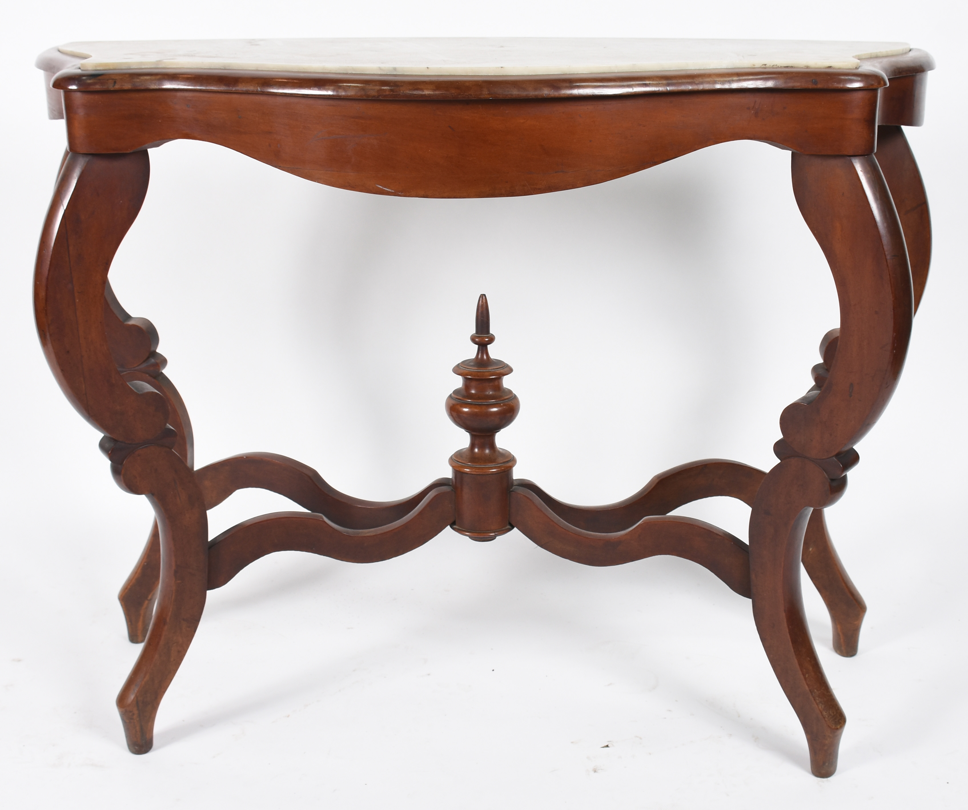 Console de madeira nobre estilo Luis Felipe com tampo de mármore... - foto 3 de 4