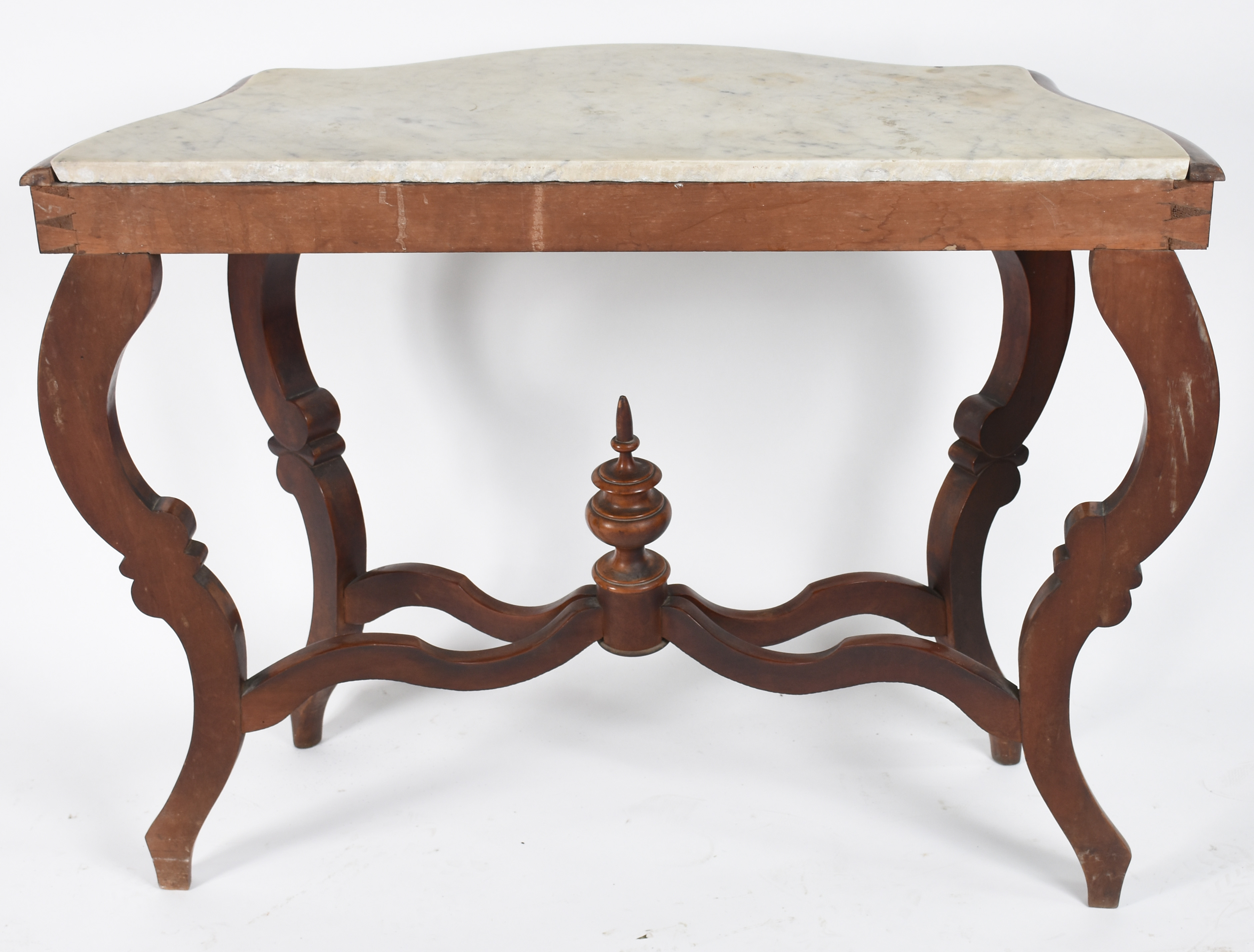 Console de madeira nobre estilo Luis Felipe com tampo de mármore... - foto 4 de 4