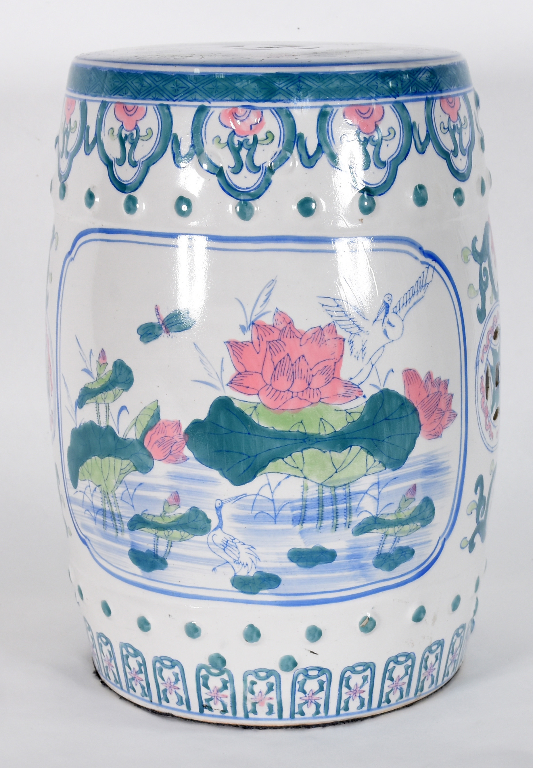 Seat garden de porcelana oriental policromada. - foto 1 de 4