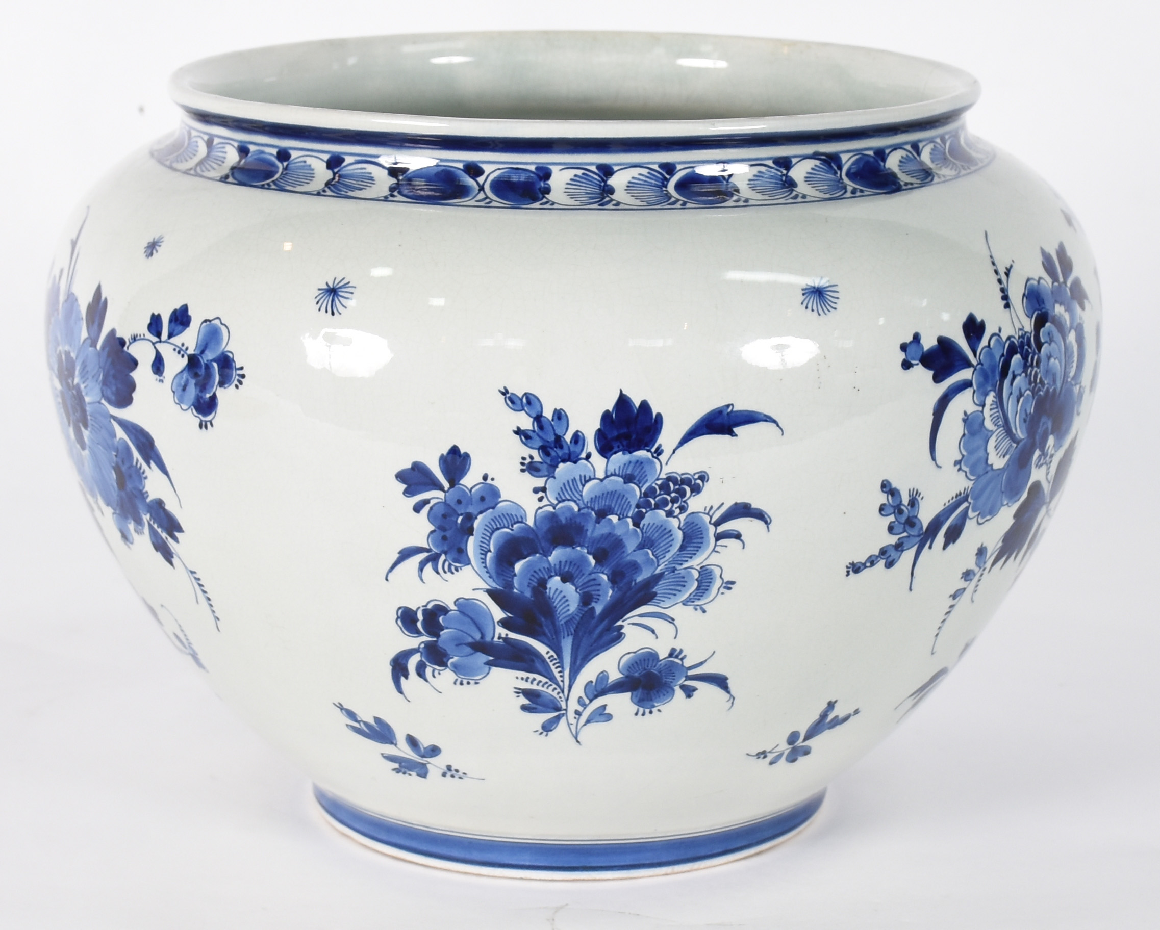 Cachepot de porcelana de DELFT em tons de azul (lascado na borda). - foto 1 de 5