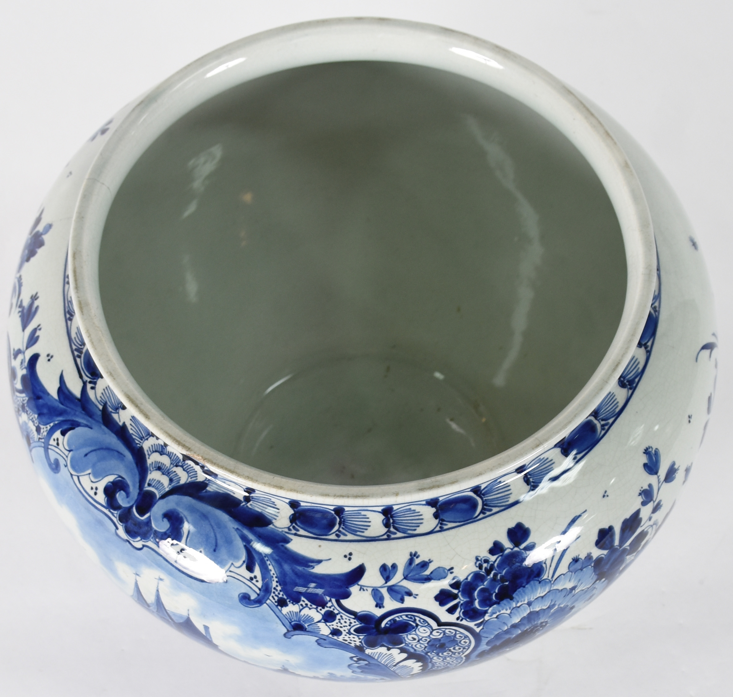 Cachepot de porcelana de DELFT em tons de azul (lascado na borda). - foto 3 de 5