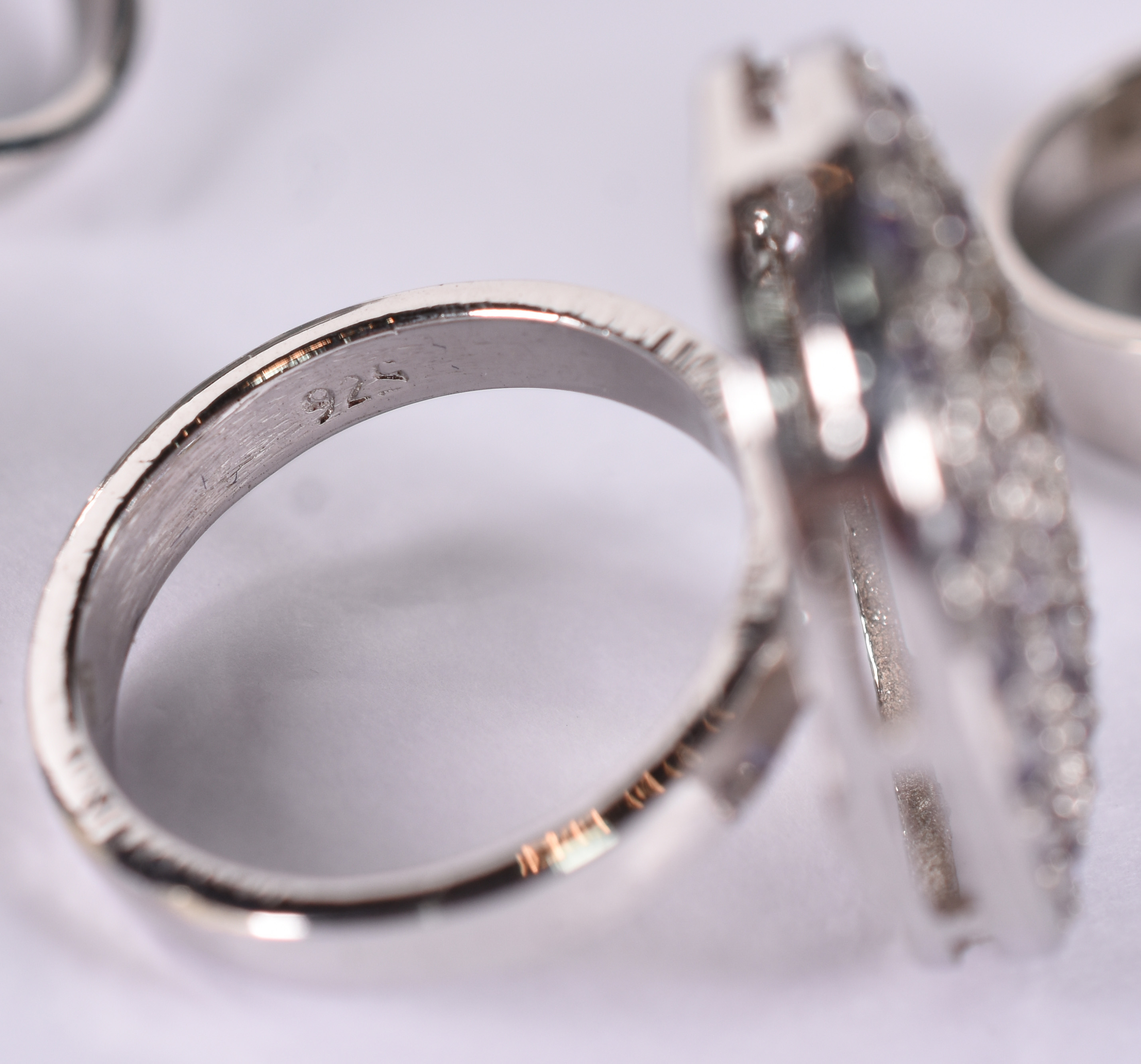 Cinco anéis variados em prata de lei, contraste 925 . Aros 17, 19... - foto 6 de 6