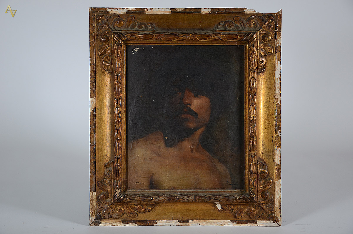 ESCOLA EUROPÉIA - Figura - ost - 47 x 38 (moldura no estado). - foto 1 de 3