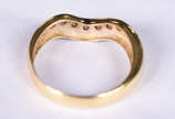 Anel de ouro amarelo 18 k com 10 brilhantes. Ar... - Anel de ouro amarelo 18 k com 10 brilhantes. Aro 16.