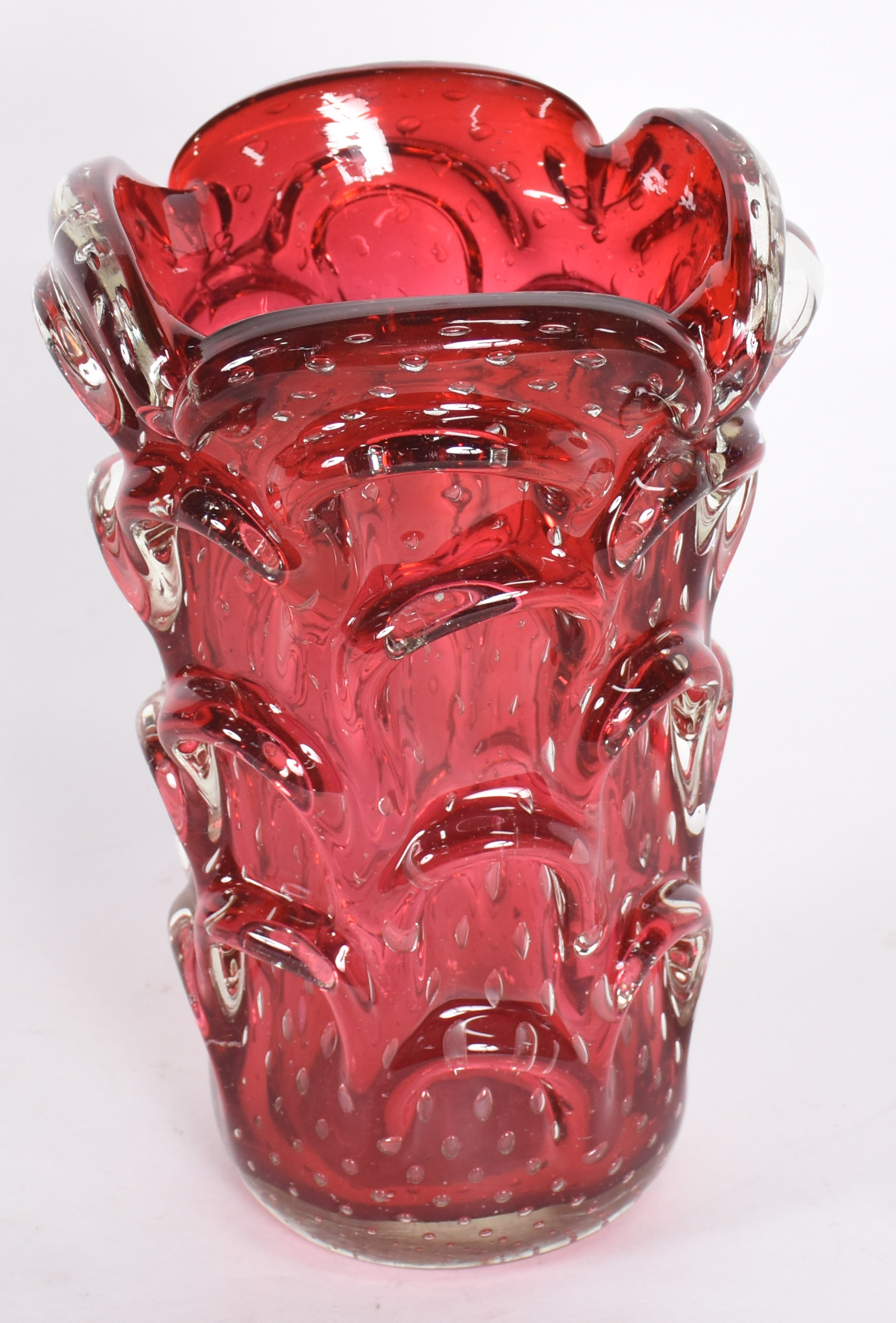 Vaso de murano italiano rubi, década de 60. - foto 1 de 4