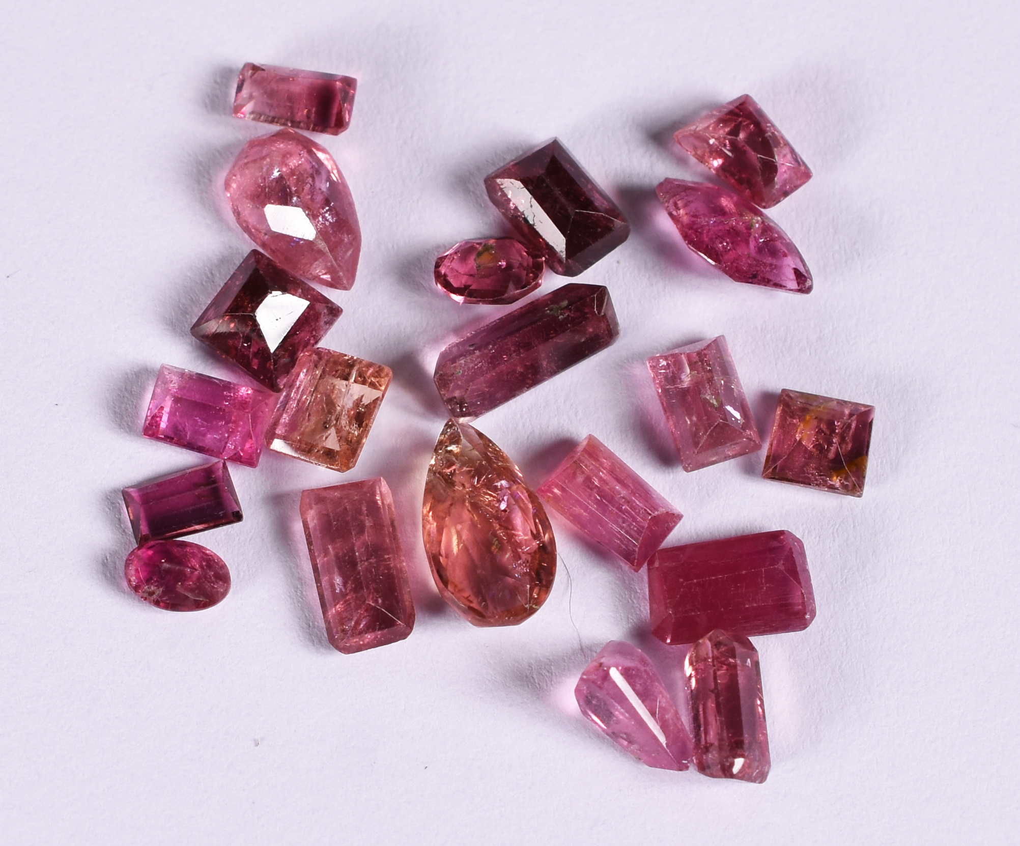 Conjunto com 20 pedras turmalina rosa. - foto 2 de 2