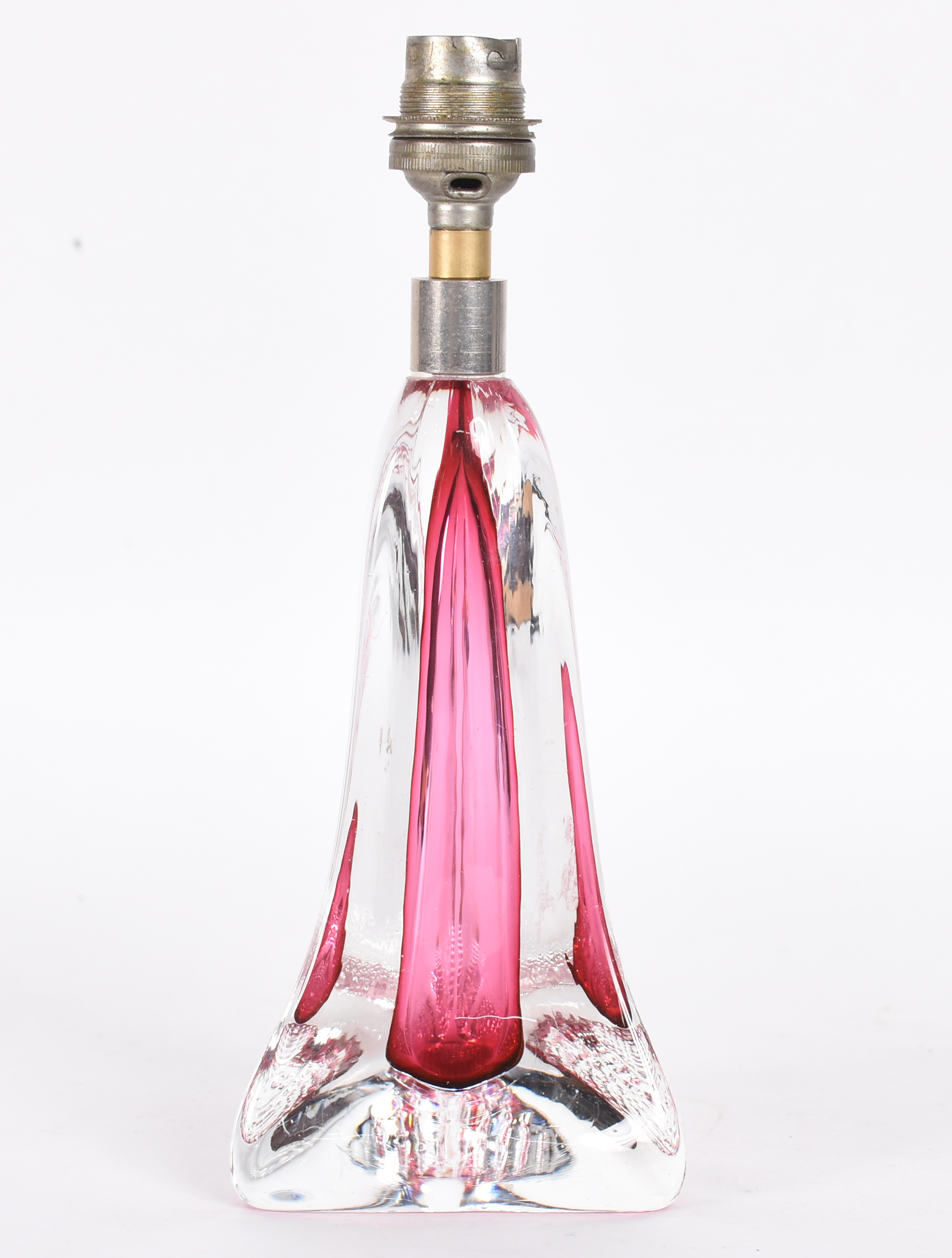 Luminária de mesa em murano, tonalidade rosa e vermelho incolor... - foto 1 de 4