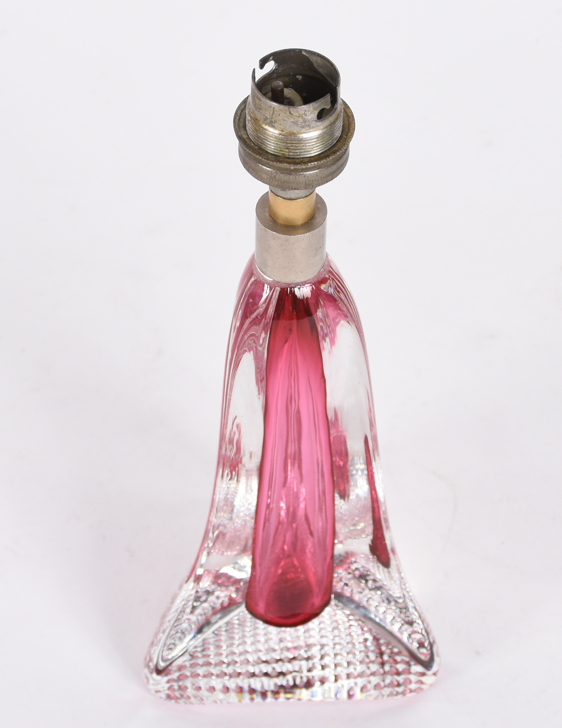 Luminária de mesa em murano, tonalidade rosa e vermelho incolor... - foto 2 de 4
