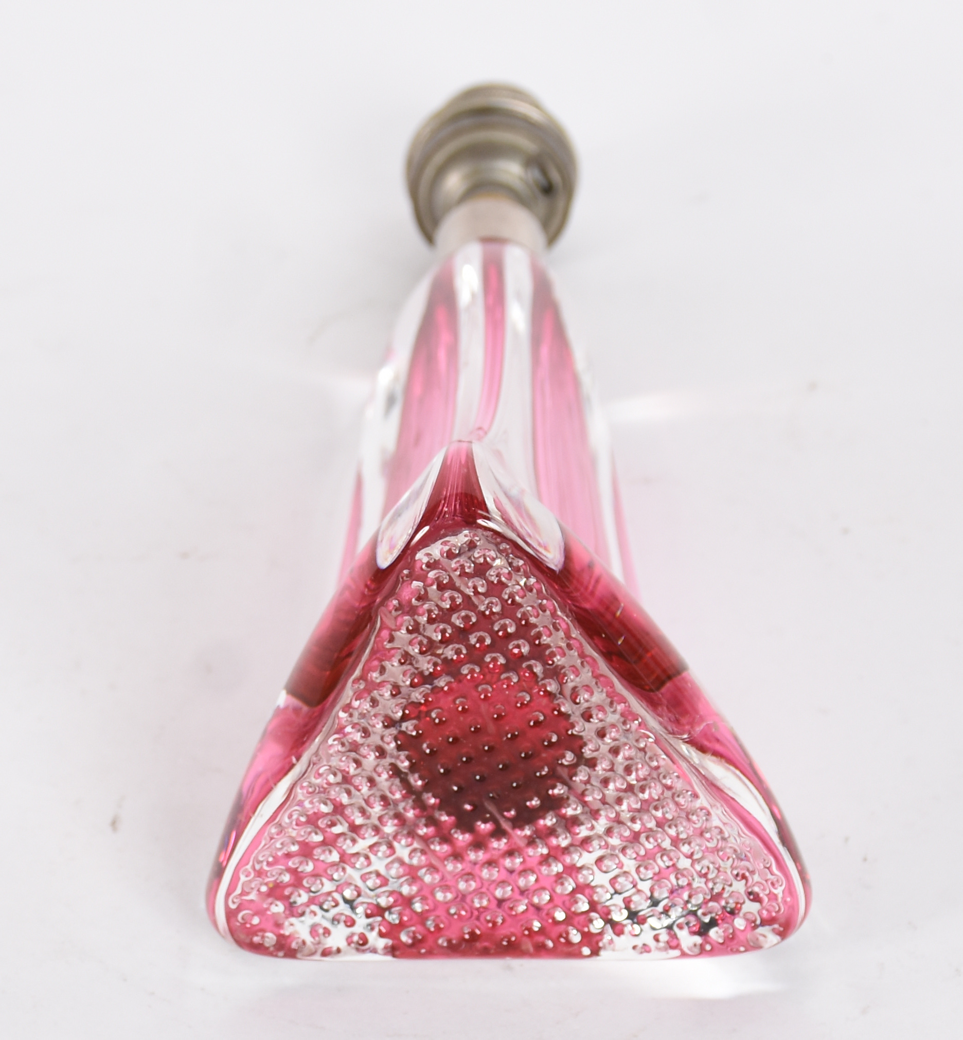Luminária de mesa em murano, tonalidade rosa e vermelho incolor... - foto 4 de 4
