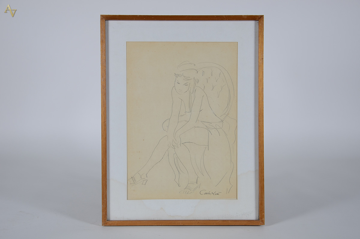 CARLOS LEÃO - Nu - desenho - 50 x 35 - cachê da Galeria Contorno no... - foto 1 de 3