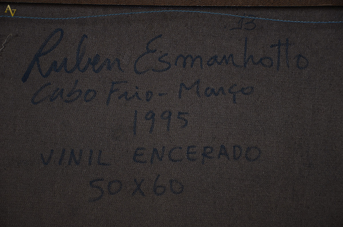 RUBEM ESMANHOTTO - vinil encerado - 50 X 60 - Cabo Frio 1995 - foto 4 de 4
