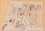 Ismael Nery (1900-1934), Figuras no cais - Grafite s/ papel, ass. inf. dir. (c. 1925)