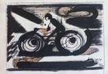 Rubens Gerchman (1942-2008), Motocicleta - Desenho a tinta acrílica s/ papel, ass. duas vezes dat. 1984 inf. dir. <br>