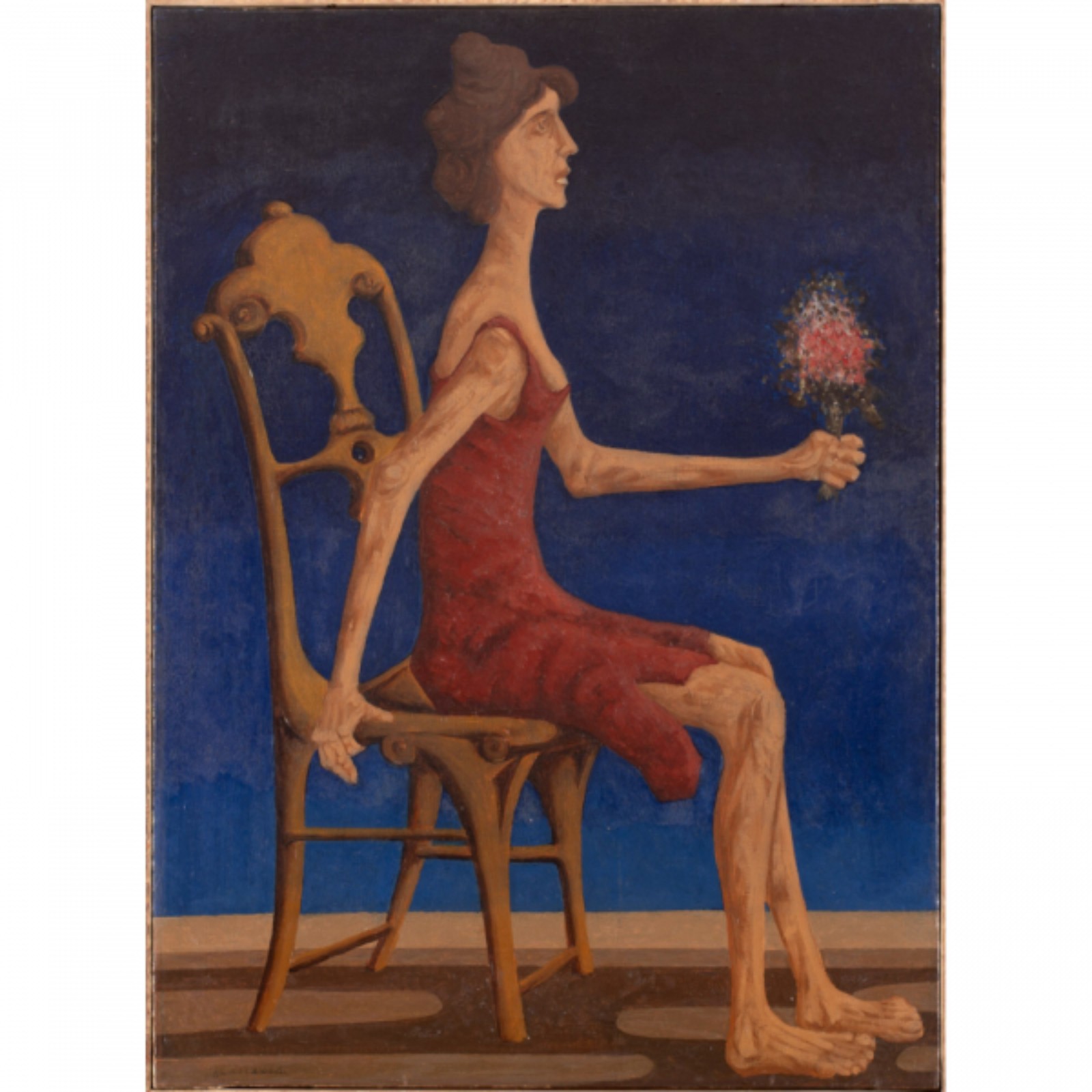 Clóvis Graciano (1907-1988), Mulher com Ramalhete de Flores - foto 1 de 3