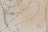 Ismael Nery (1900-1934), Figuras no cais - Grafite s/ papel, ass. com monograma inf. dir.