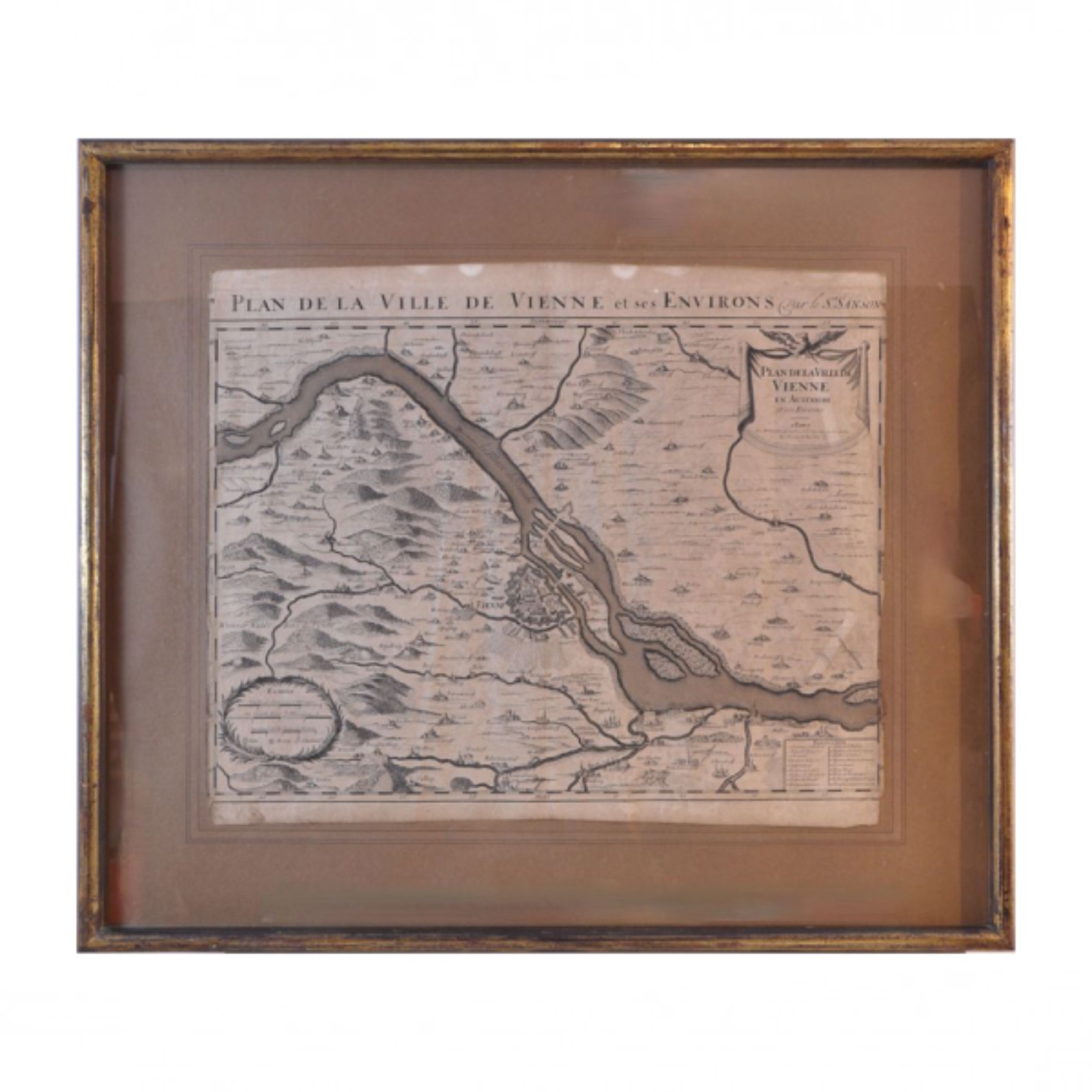 Sr. Sanson. Mapa Plan de La Ville de Vienne et ses Environs. Gravura...