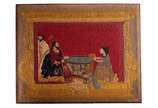 Madeleine Colaço (1907-2001),  - Cena Religiosa. Tapeçaria de parede montada em chassis de madeira. ass. inf. dir. 90 x 112cm