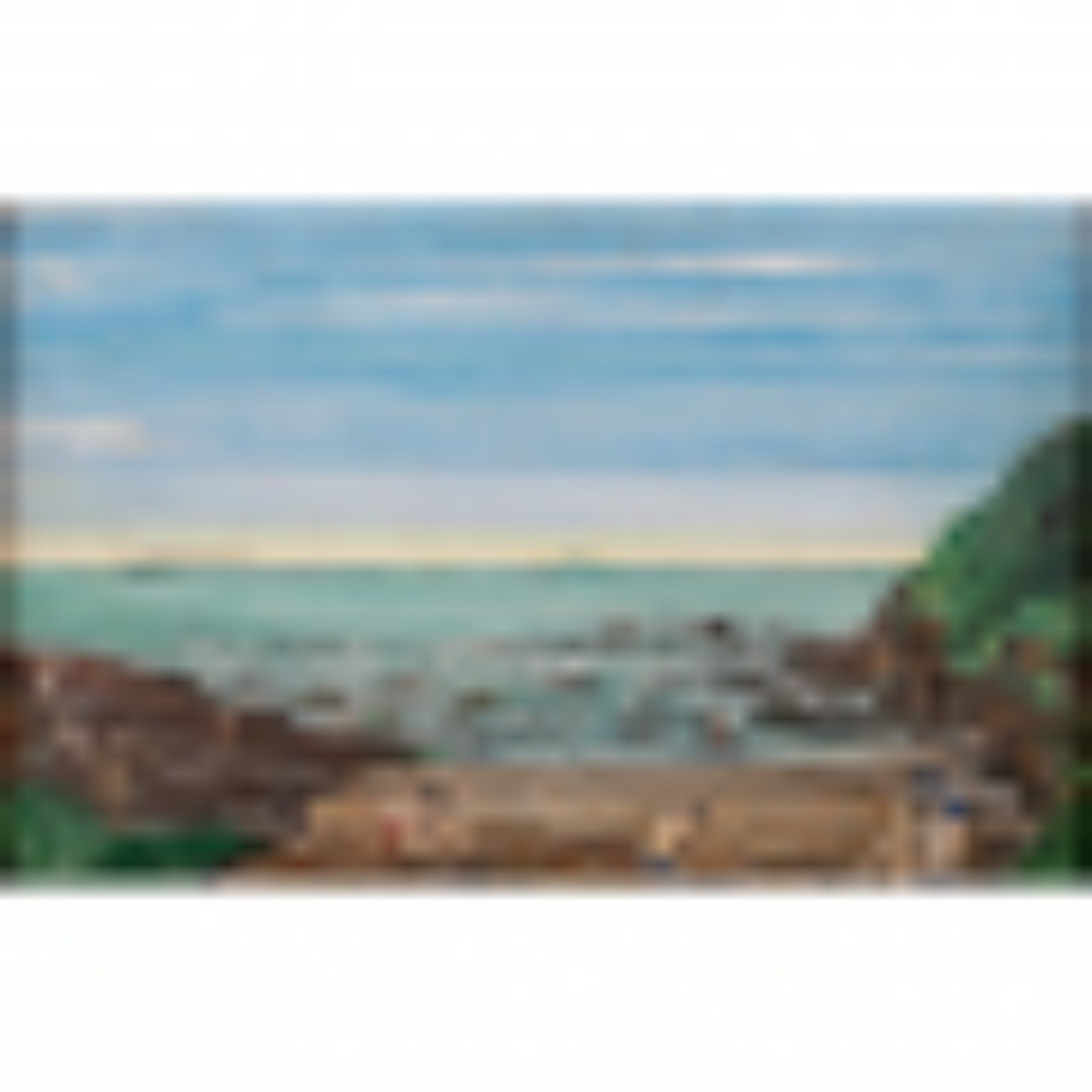 Emídio de Souza. Na Praia. Óleo s/ tela, ass. inf. esq. 28,5 x 45,5cm - foto 2 de 3