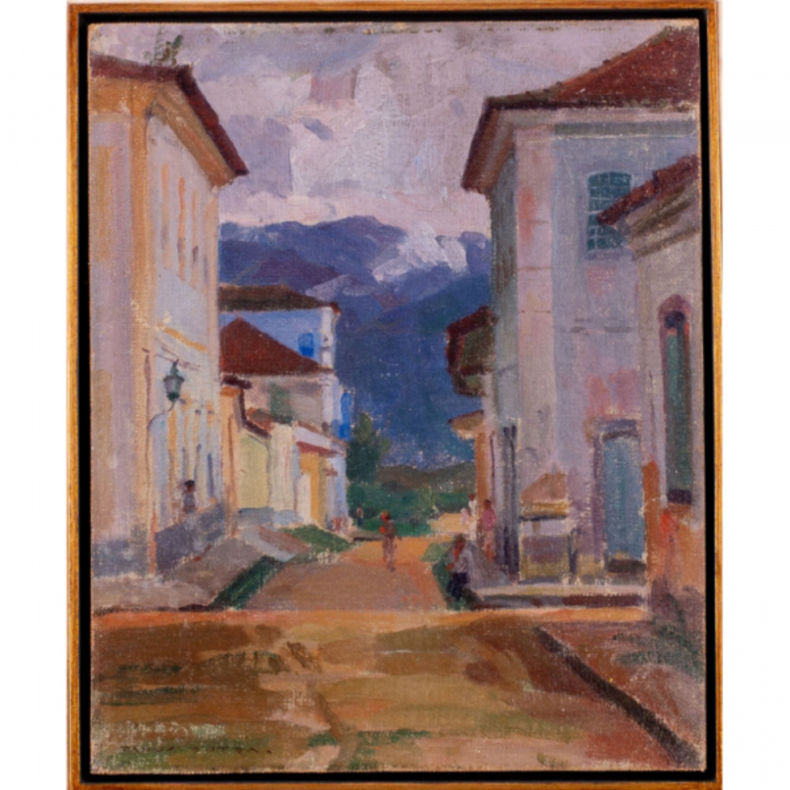 Pádua Dutra, Antônio de. Rua de Ubatuba. óleo s/ tela colado em... - foto 2 de 3