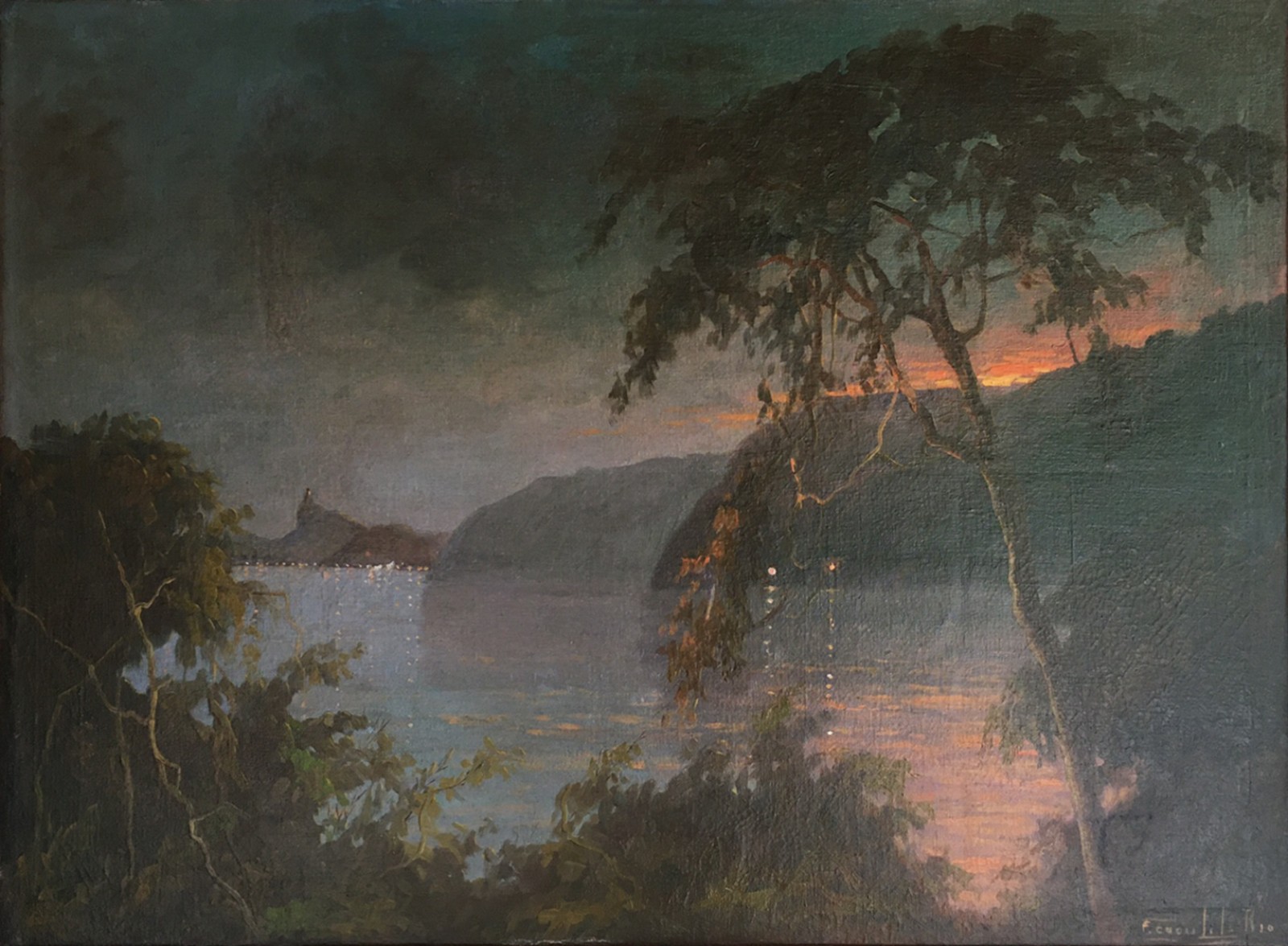 Francisco Coculilo (1893-1971), Crepúsculo na Bahia de Guanabara - foto 1 de 4